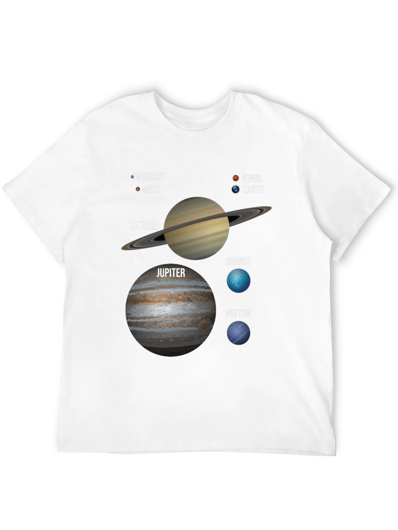 Solar System Planets Graphic T-Shirt Space Tee