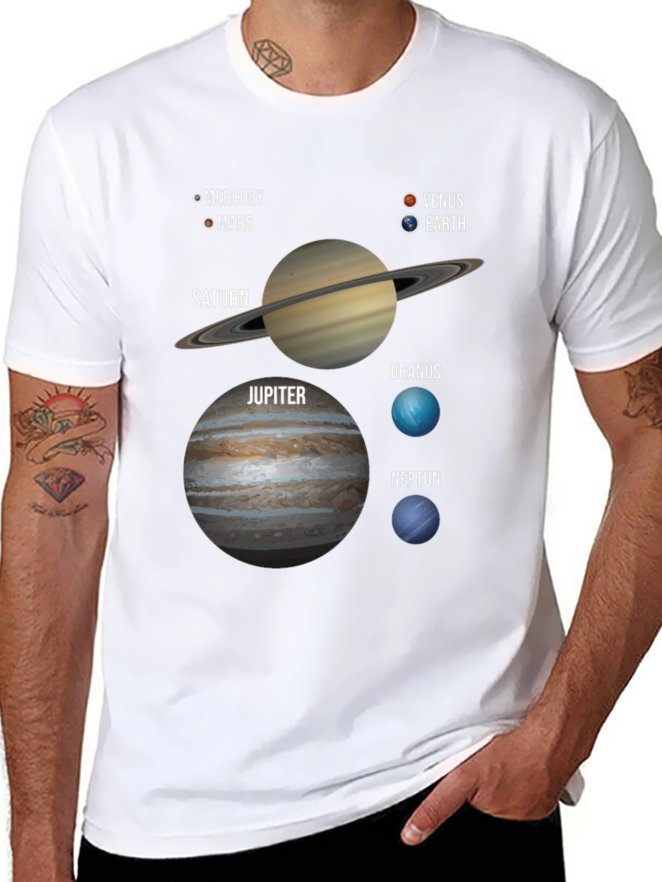 Solar System Planets Graphic T-Shirt Space Tee