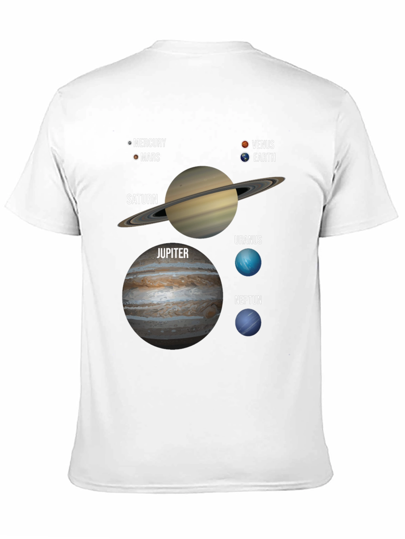 Solar System Planets Graphic T-Shirt Space Tee