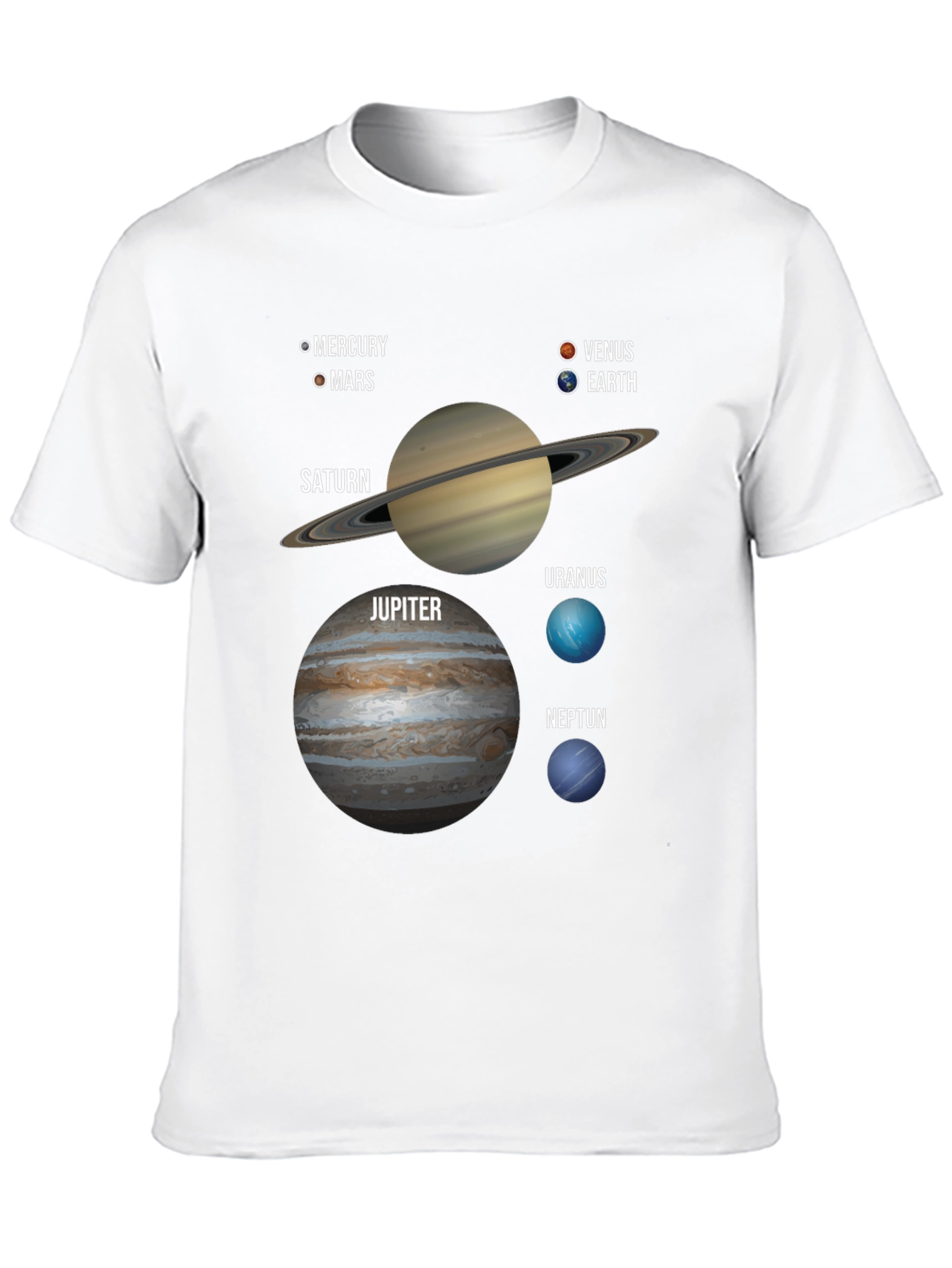 Solar System Planets Graphic T-Shirt Space Tee