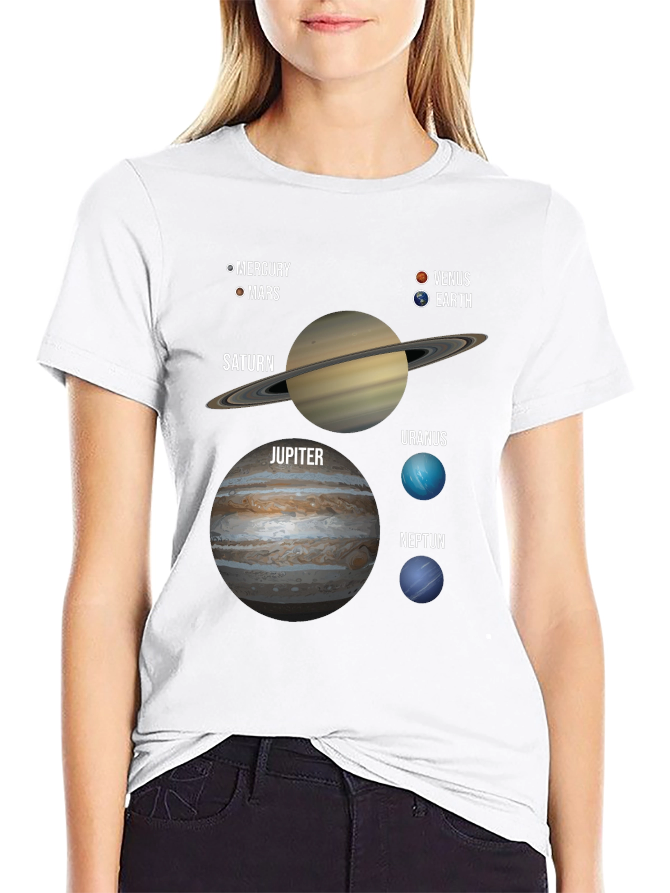 Solar System Planets Graphic T-Shirt Space Tee