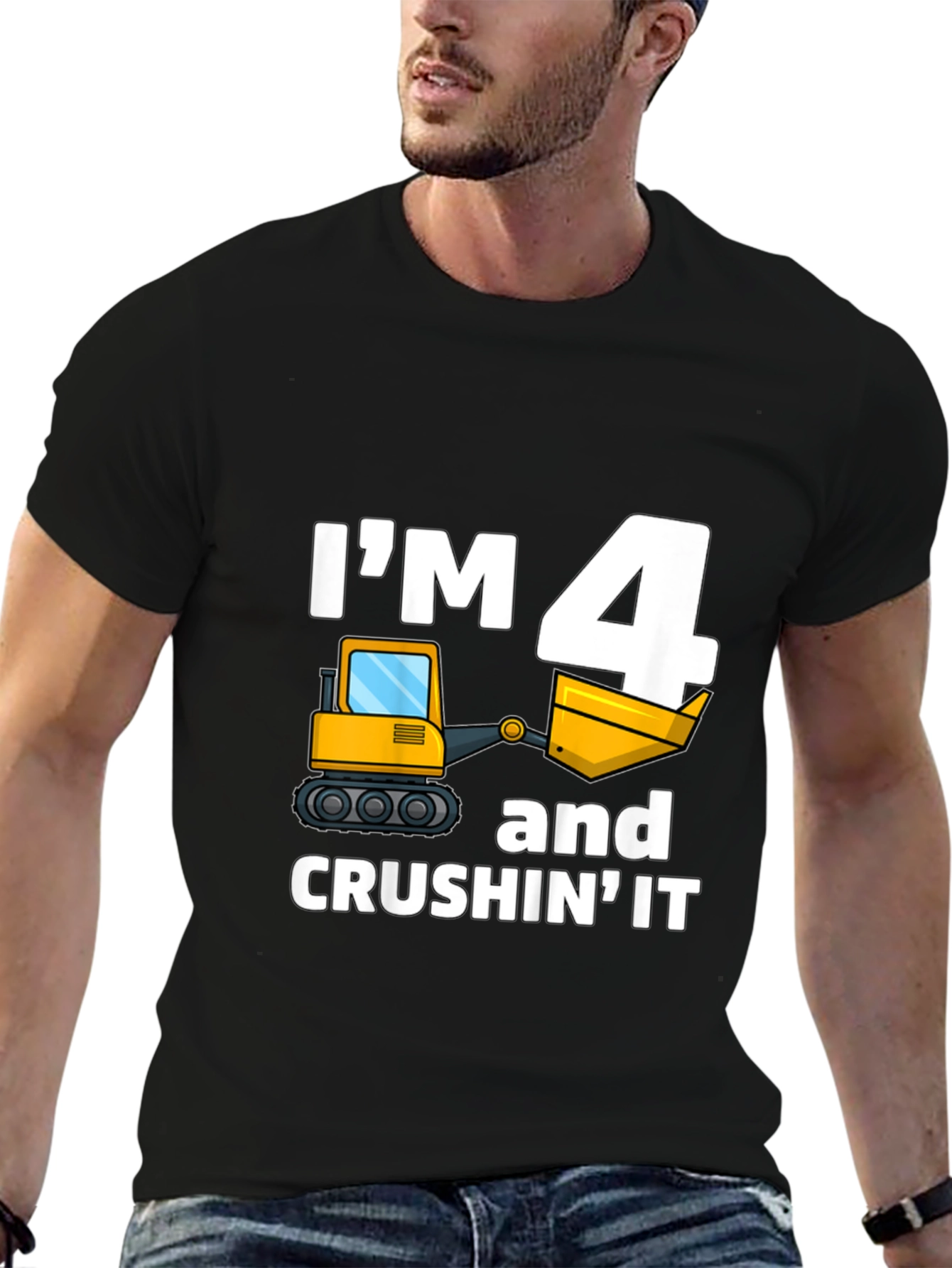 Im 4 and Crushing It Construction Birthday T-Shirt