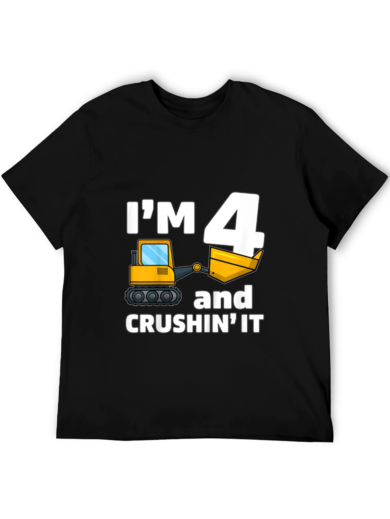 Im 4 and Crushing It Construction Birthday T-Shirt