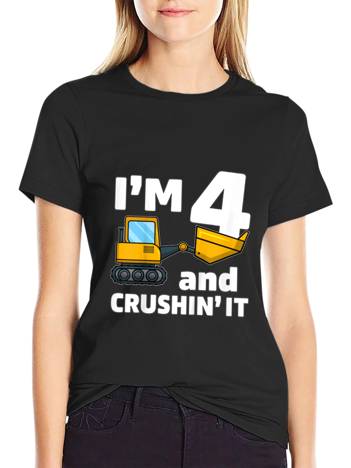 Im 4 and Crushing It Construction Birthday T-Shirt