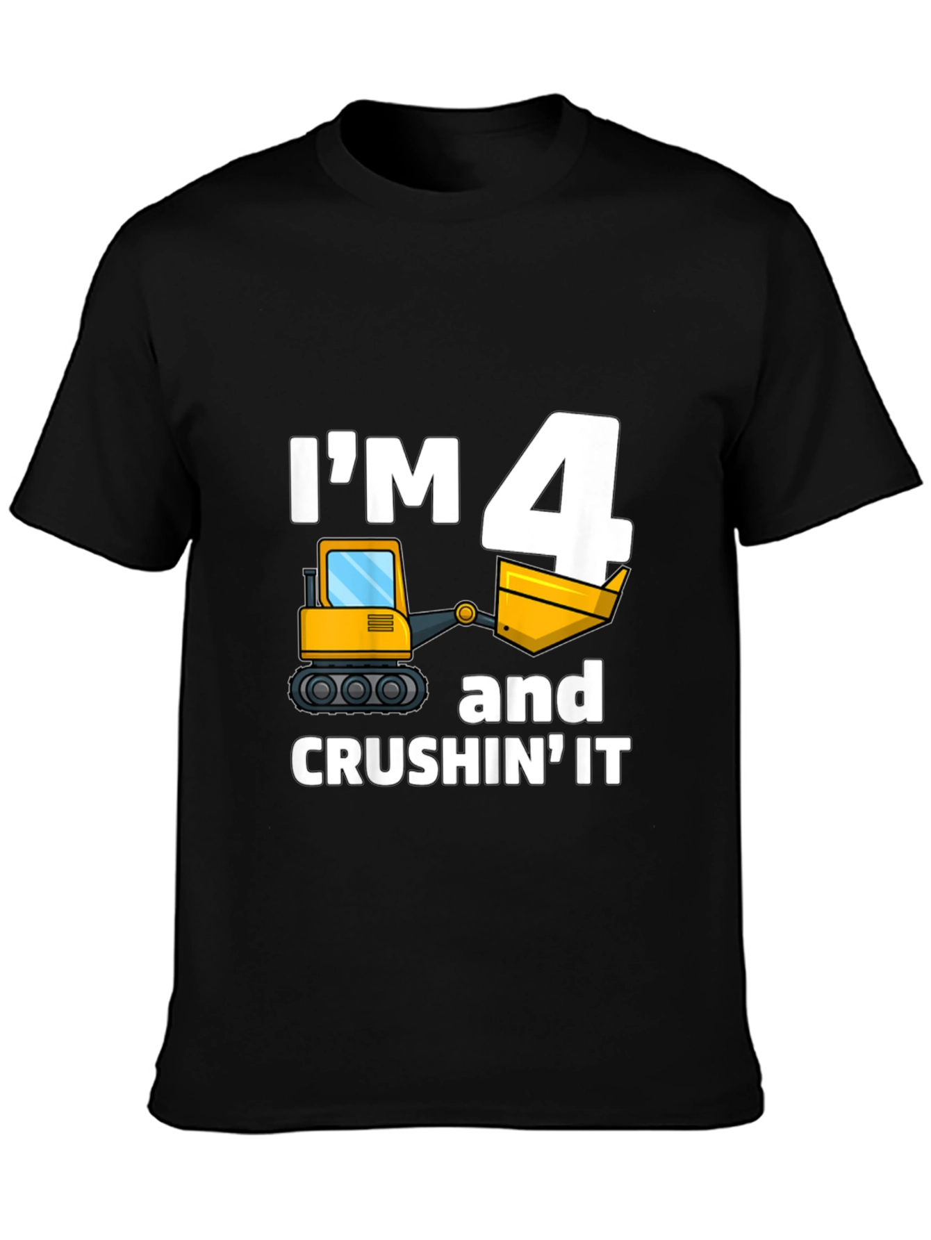 Im 4 and Crushing It Construction Birthday T-Shirt