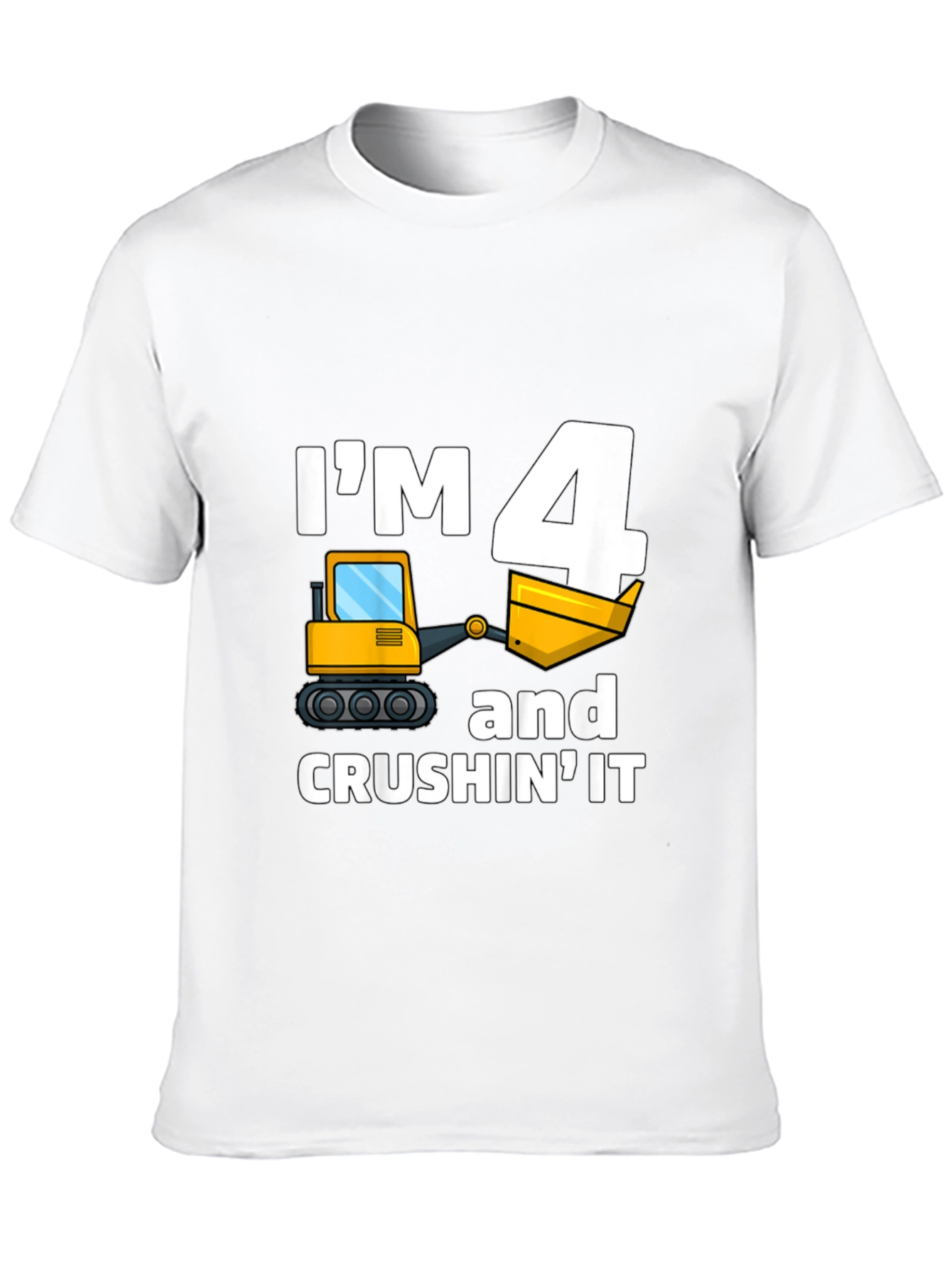 Im 4 and Crushing It Construction Birthday T-Shirt