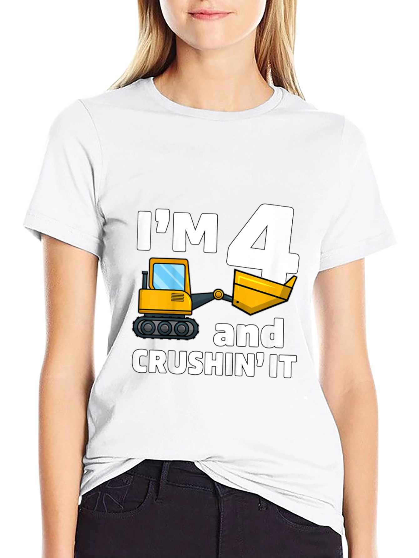 Im 4 and Crushing It Construction Birthday T-Shirt