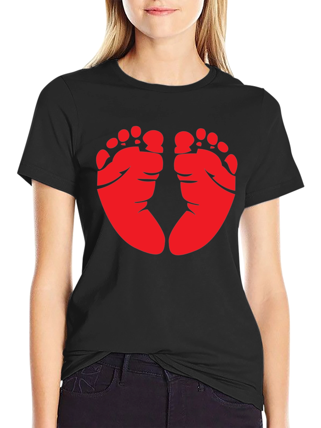 Baby Feet Graphic Tee - Black