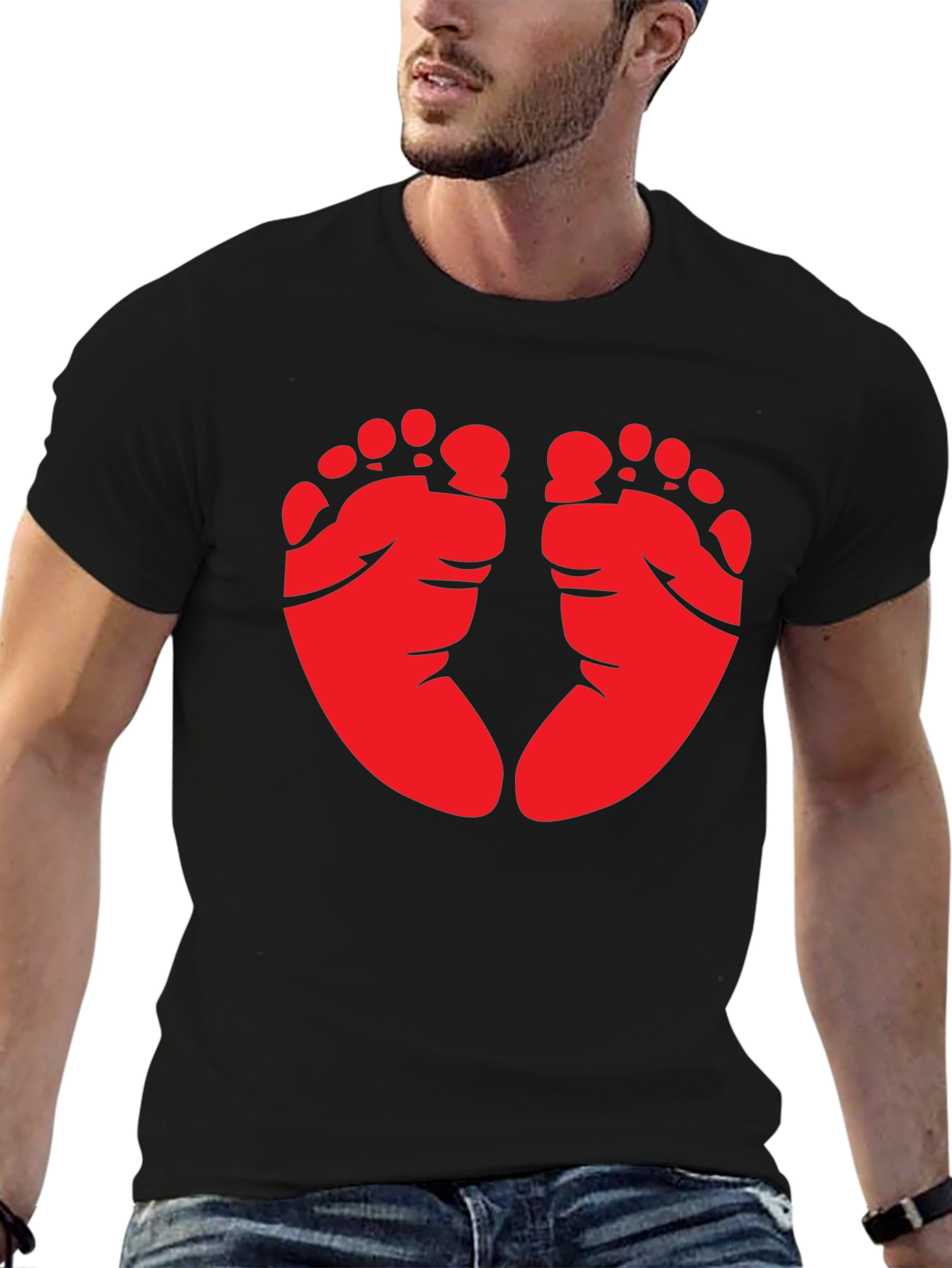 Baby Feet Graphic Tee - Black