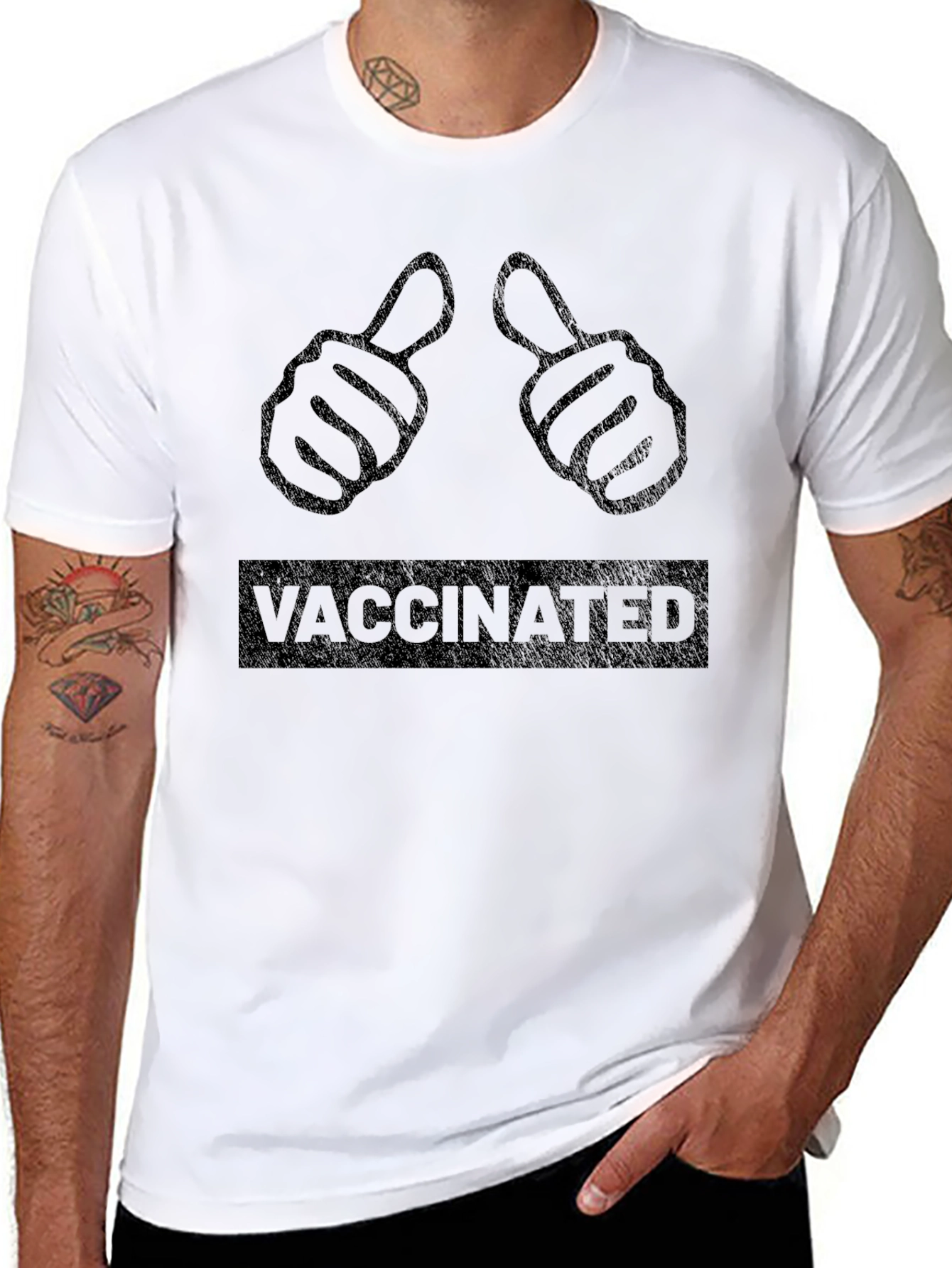 Vaccinated Thumbs Up Graphic T-Shirt