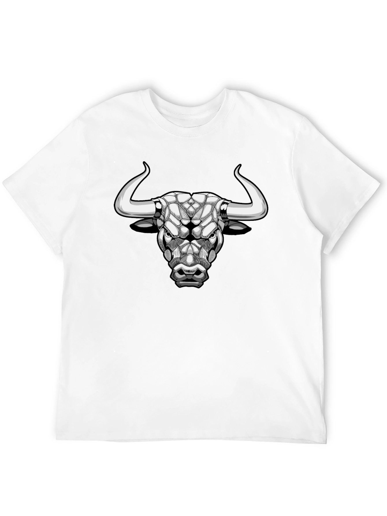 Geometric Bull Head Black T-Shirt