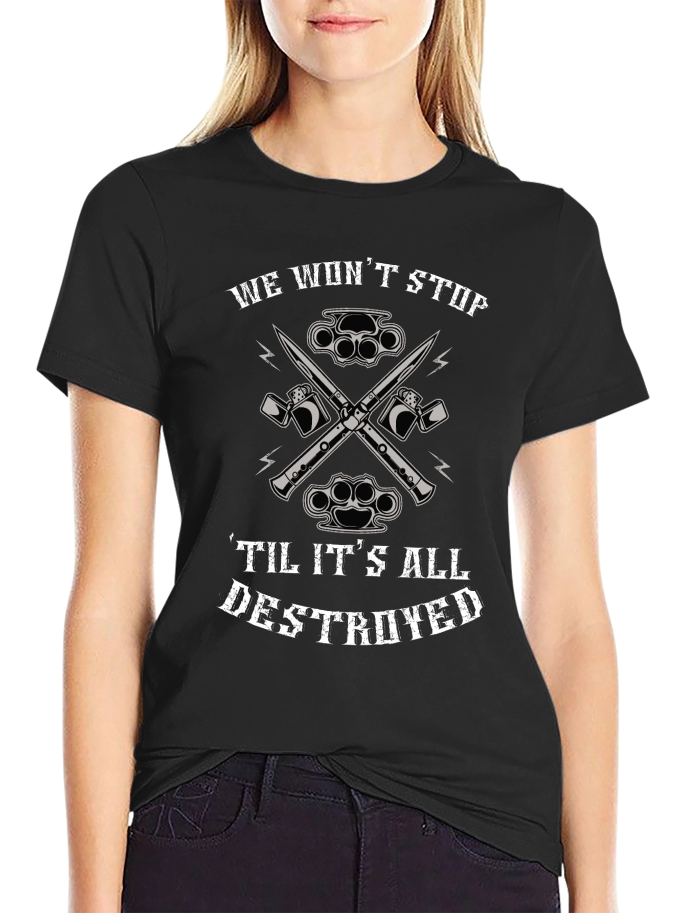 Edgy Graphic Tee: We Wont Stop