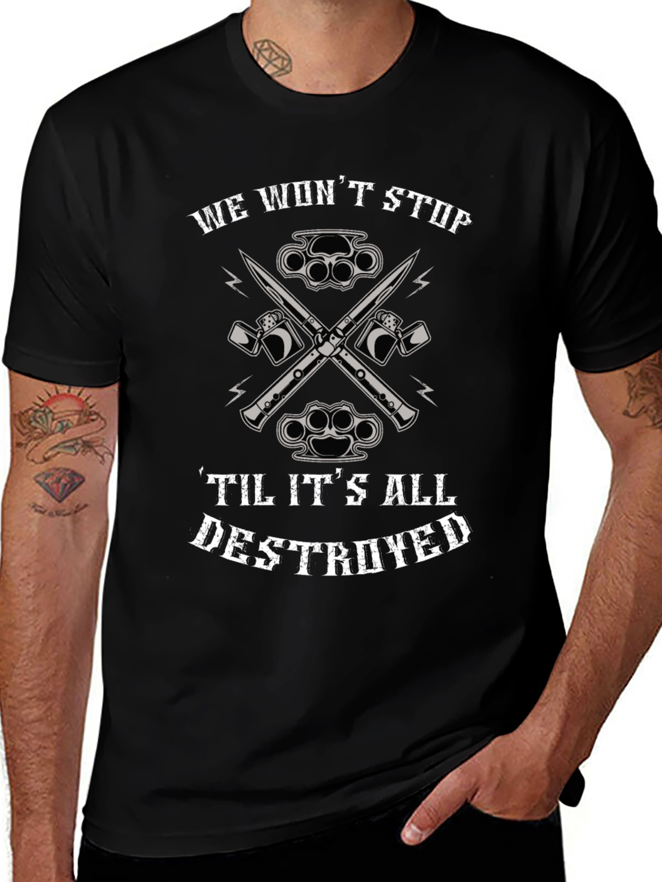 Edgy Graphic Tee: We Wont Stop