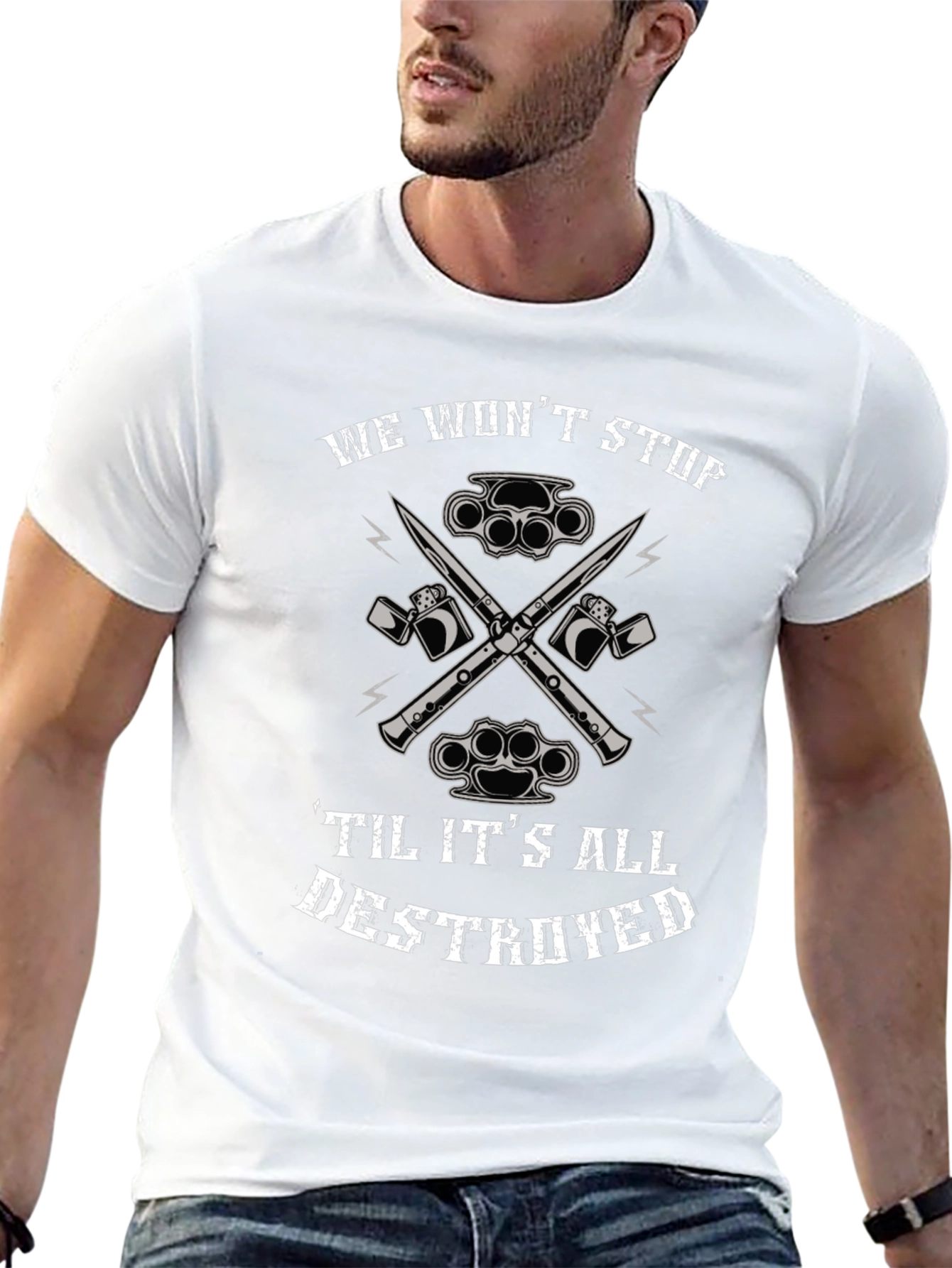 Edgy Graphic Tee: We Wont Stop