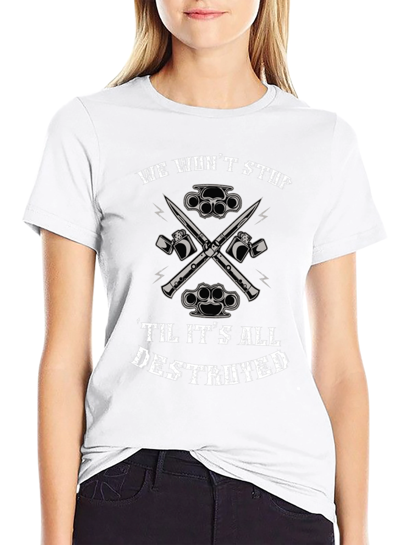 Edgy Graphic Tee: We Wont Stop