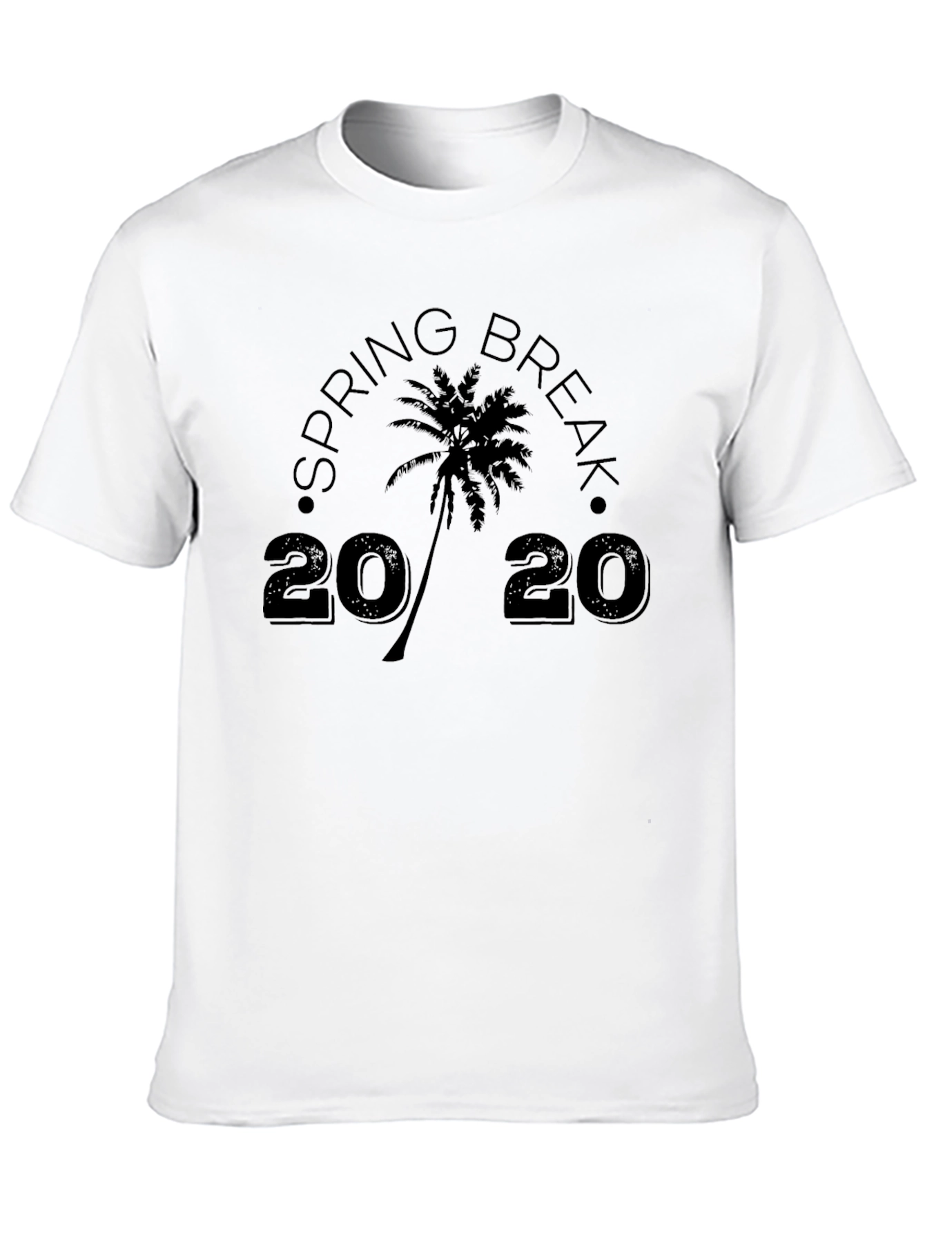 Spring Break 2020 Palm Tree Black T-Shirt