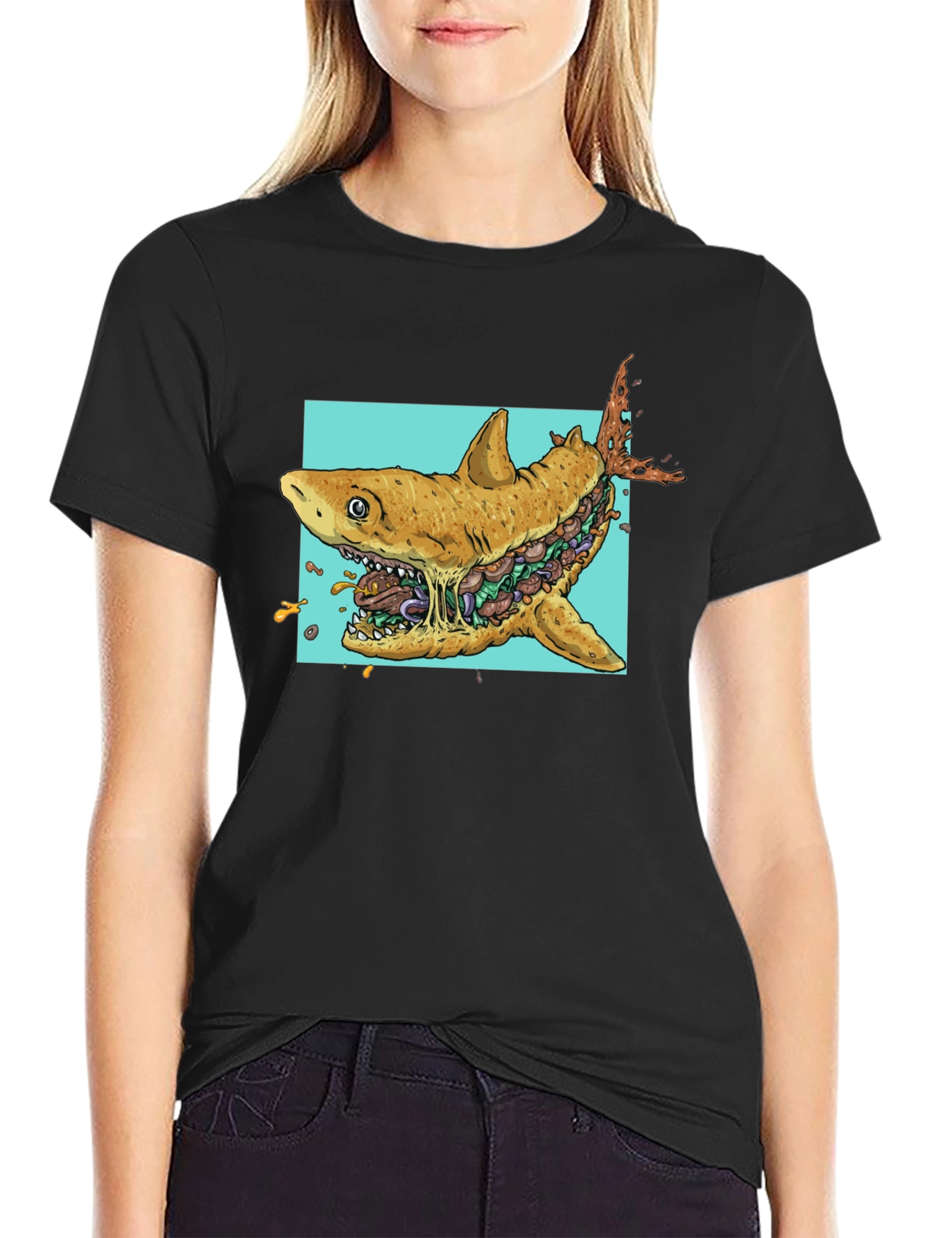 Shark Sandwich Graphic T-Shirt