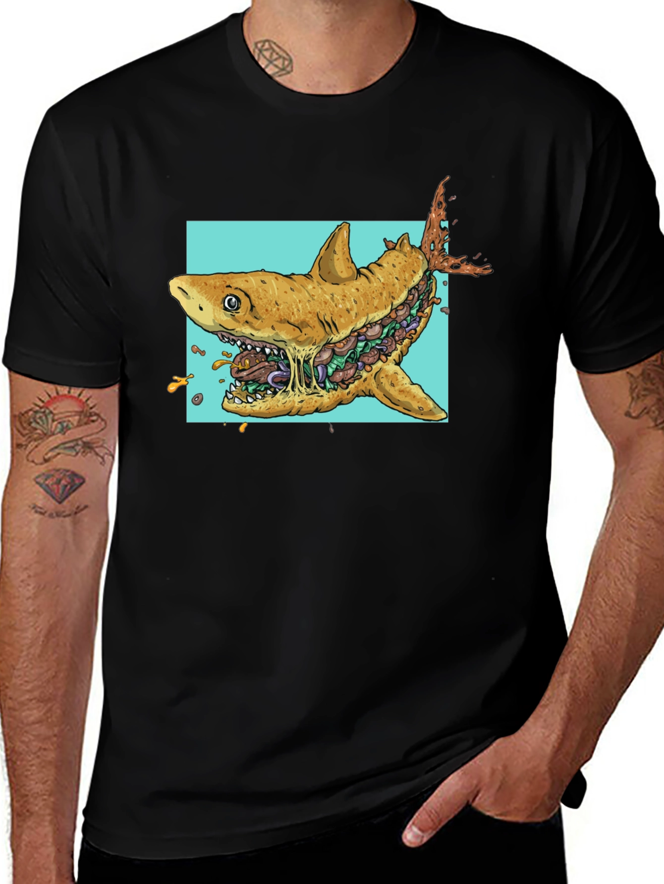 Shark Sandwich Graphic T-Shirt