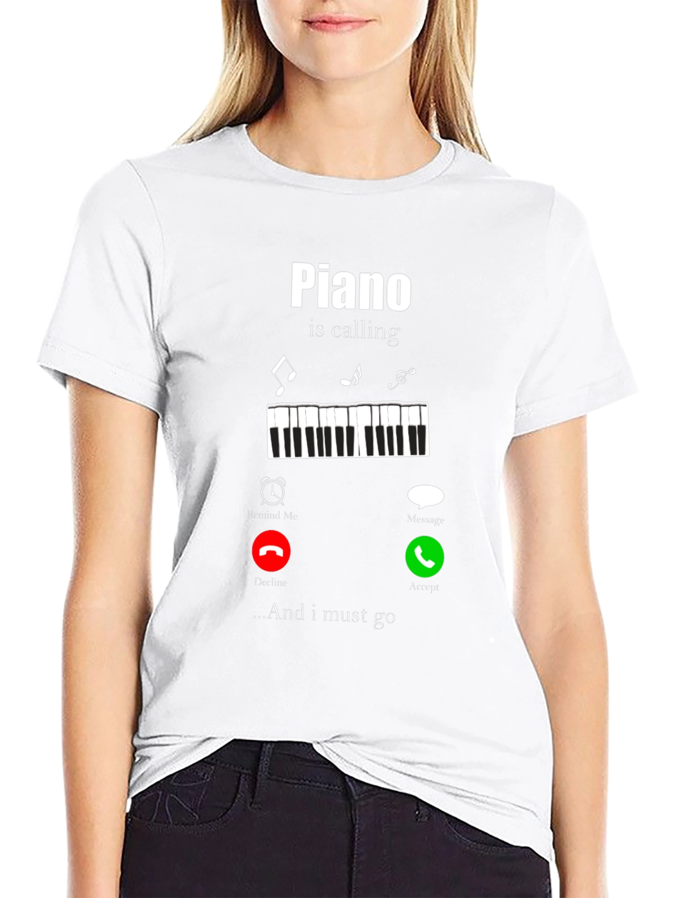 Piano Calling Mens Black T-Shirt
