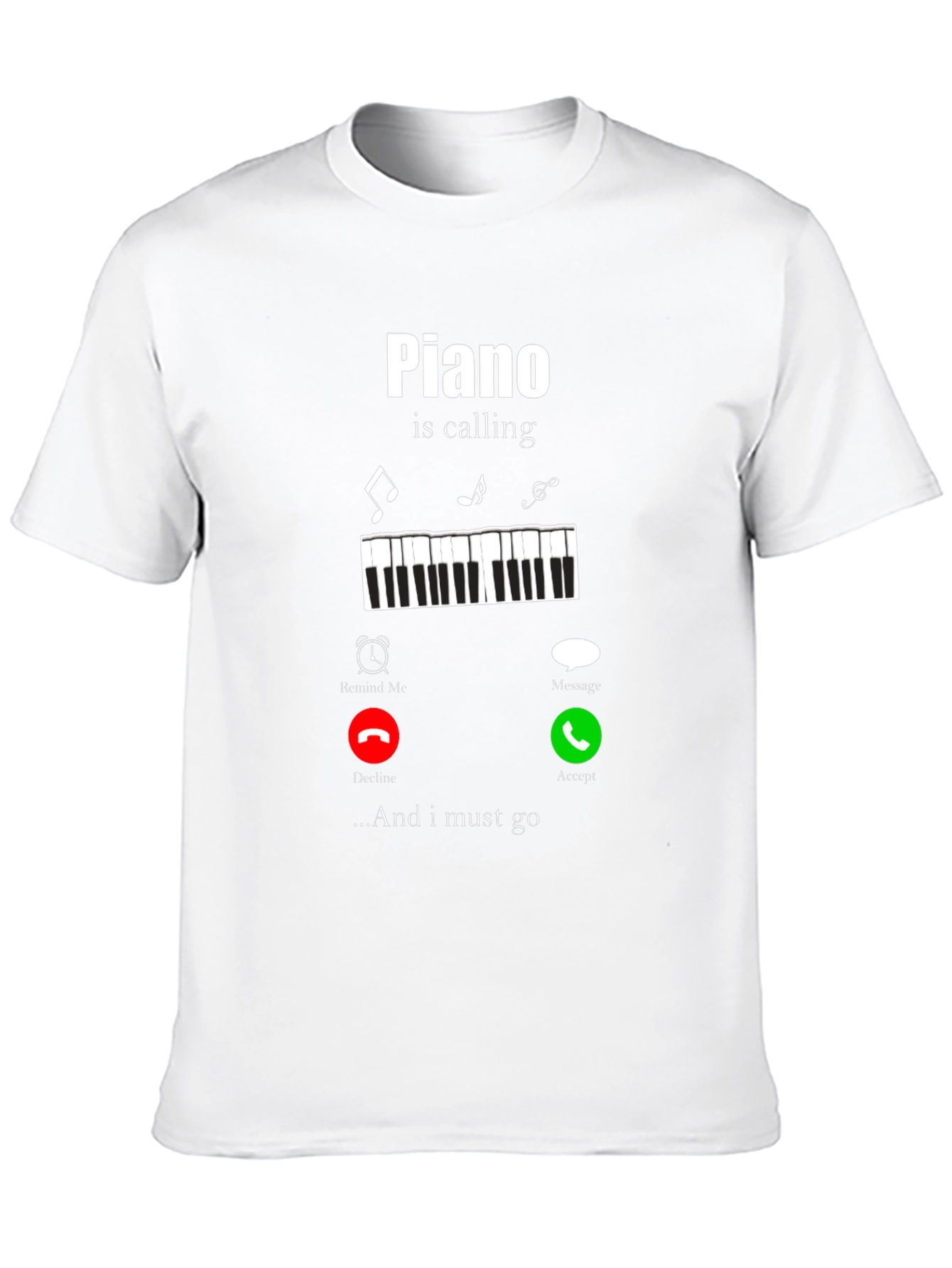 Piano Calling Mens Black T-Shirt