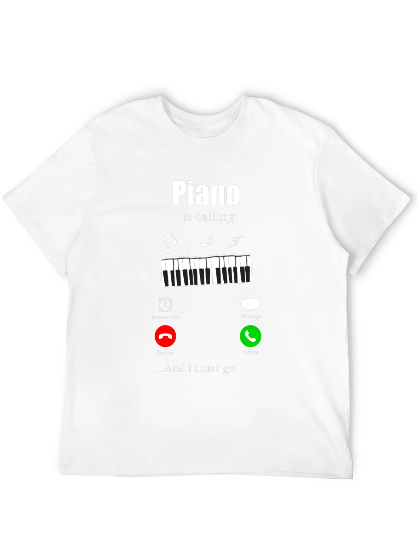 Piano Calling Mens Black T-Shirt