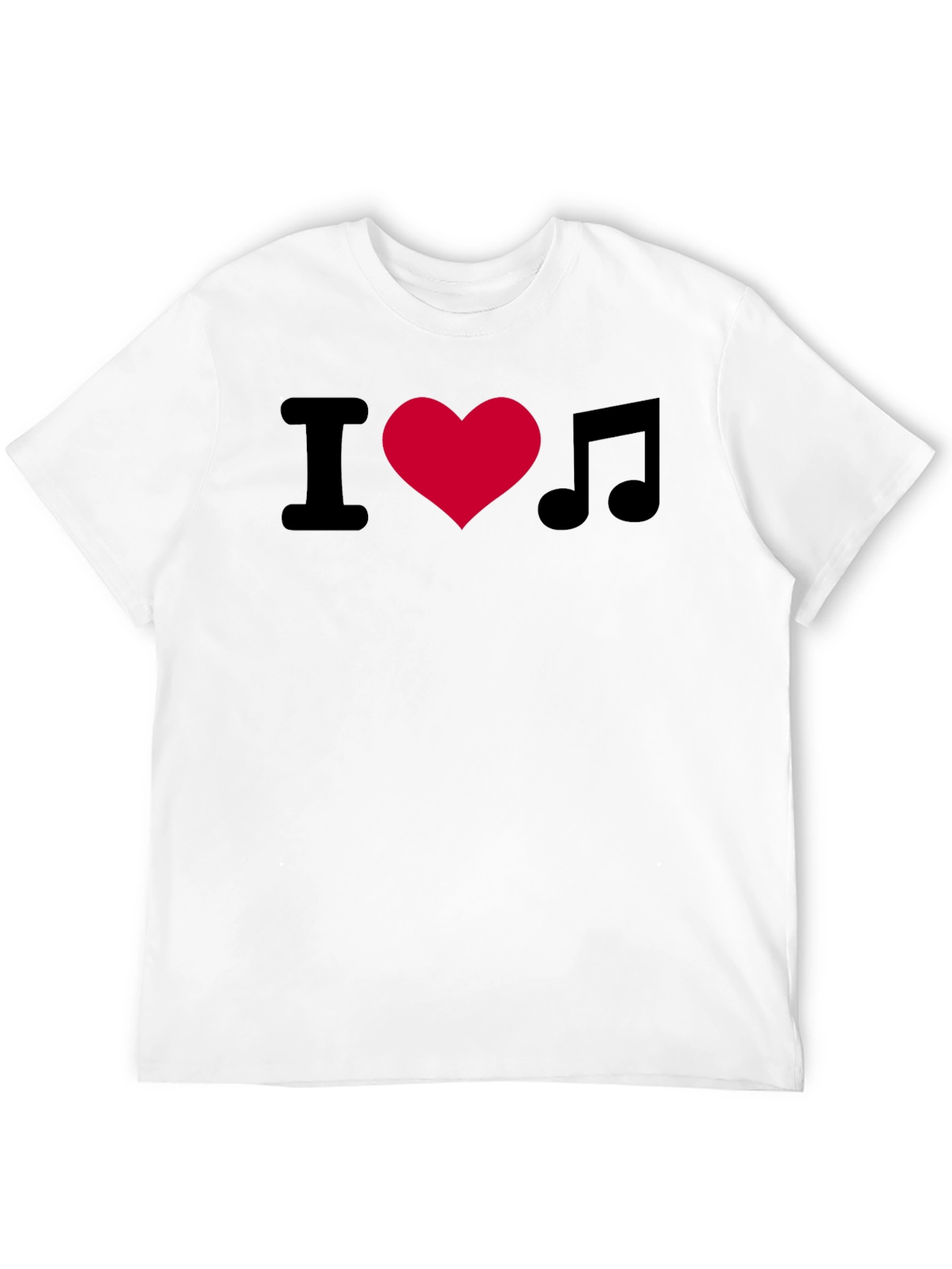 I Love Music T-Shirt - Black Crew Neck Tee