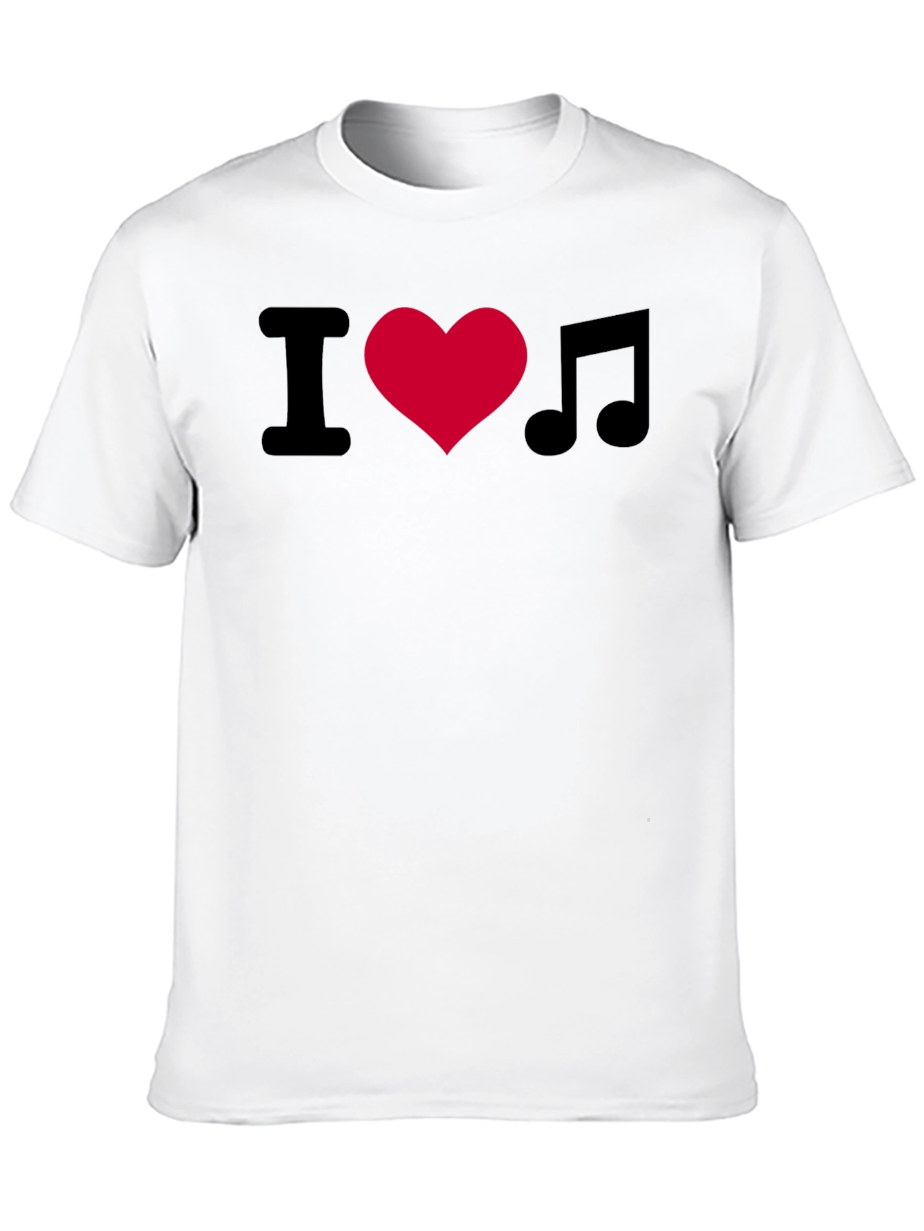 I Love Music T-Shirt - Black Crew Neck Tee