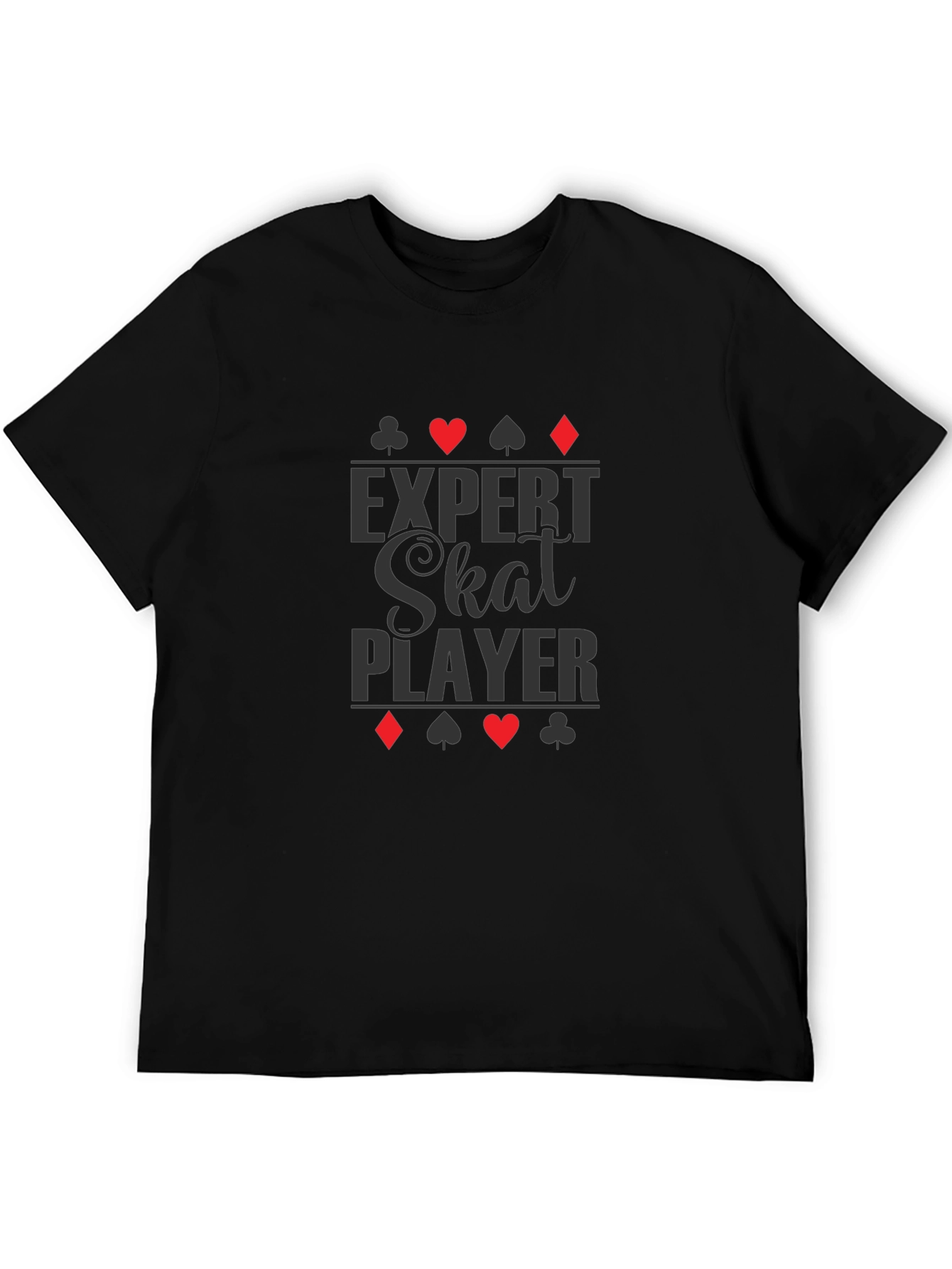 Expert Skat Player T-Shirt - Card Suits Design