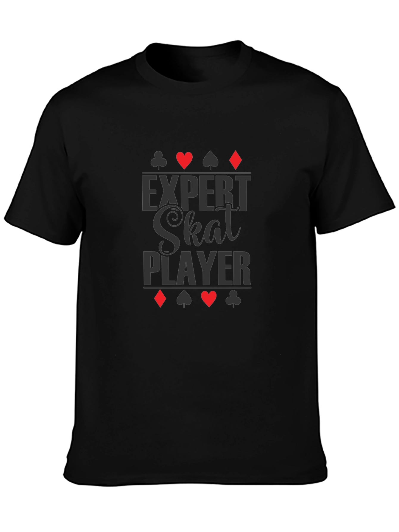 Expert Skat Player T-Shirt - Card Suits Design