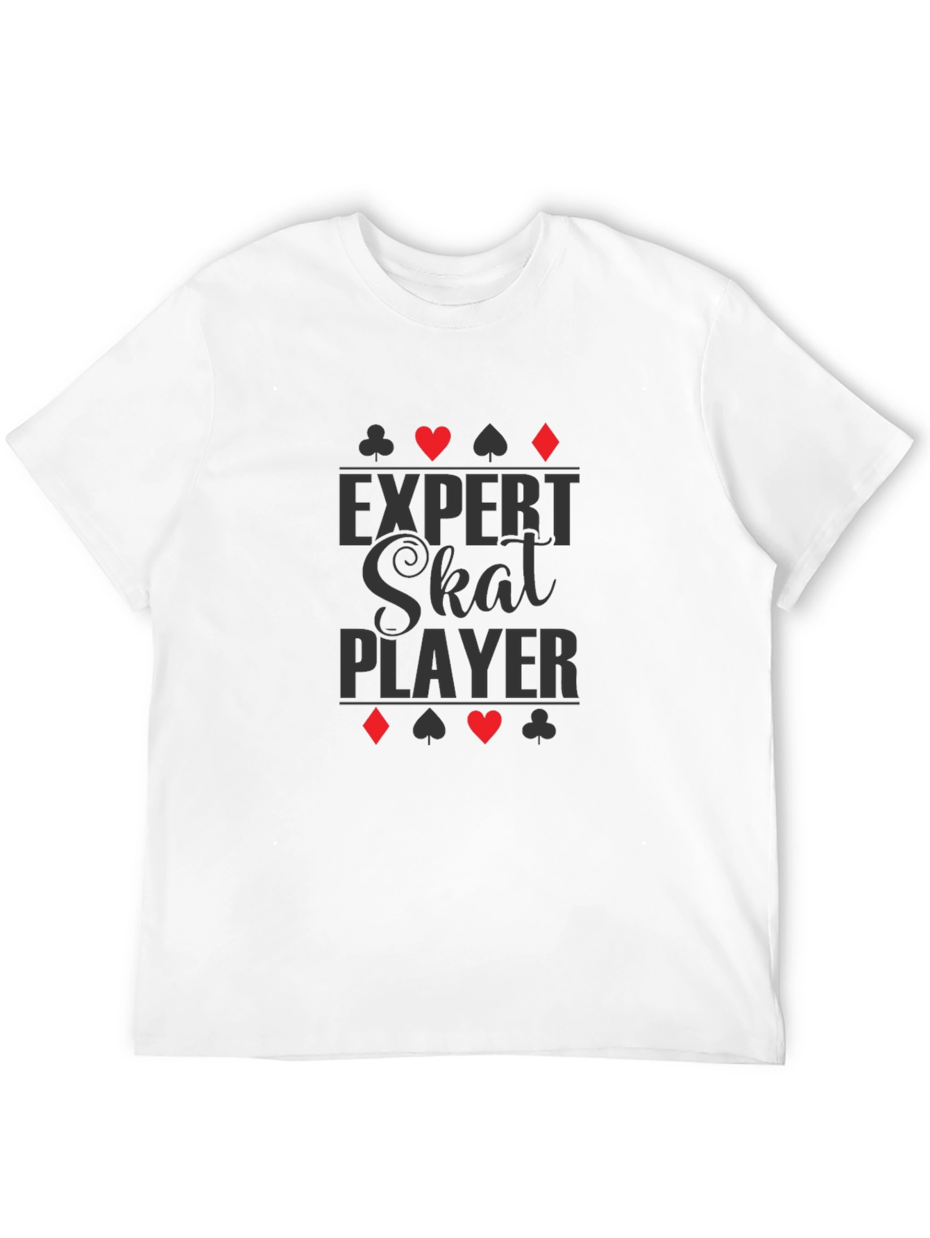 Expert Skat Player T-Shirt - Card Suits Design