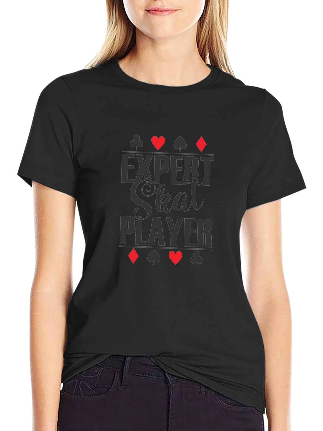 Expert Skat Player T-Shirt - Card Suits Design