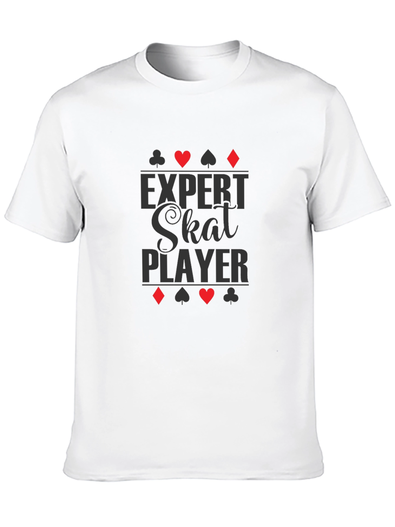 Expert Skat Player T-Shirt - Card Suits Design