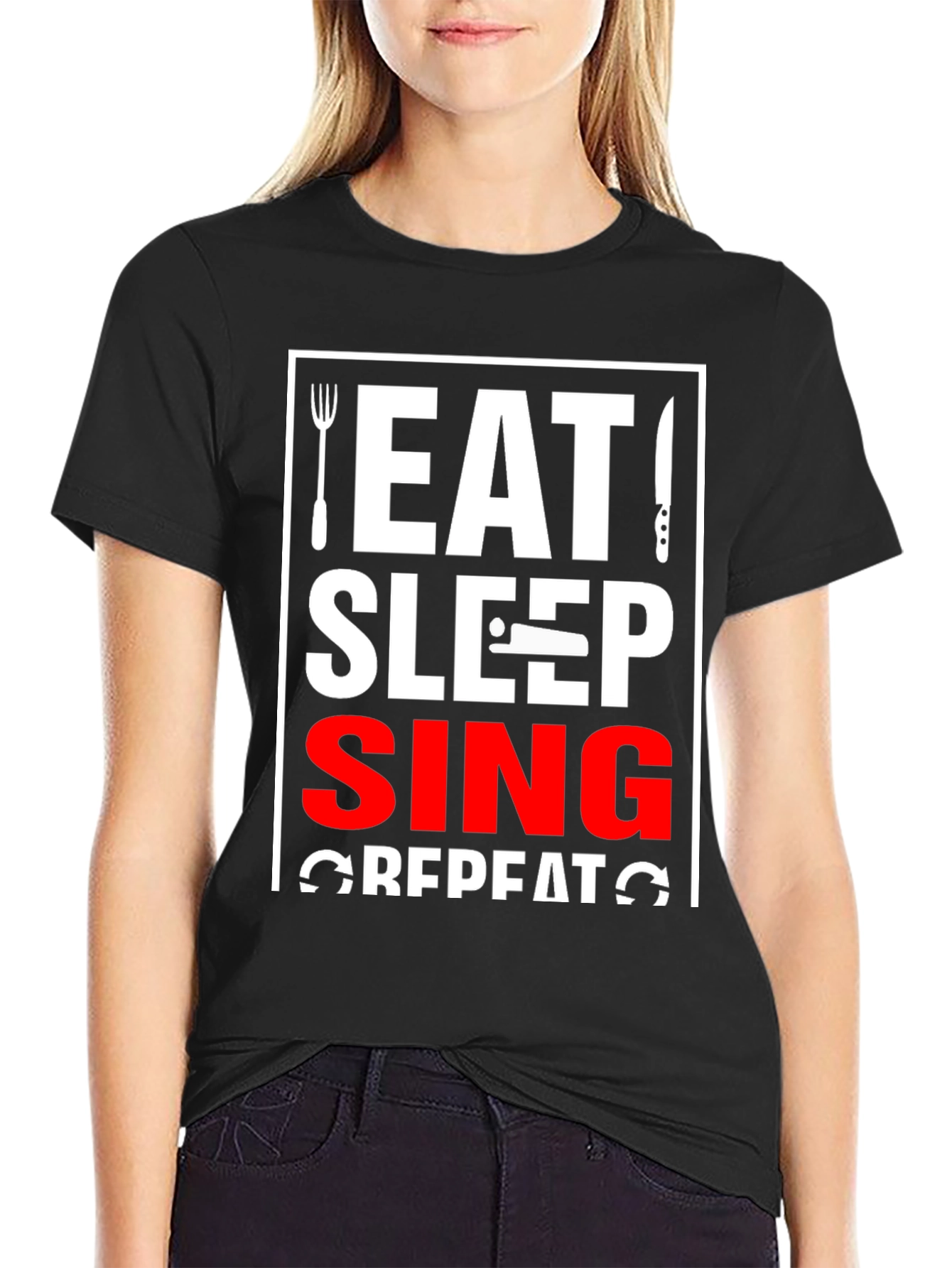 Eat Sleep Sing Repeat Graphic Tee