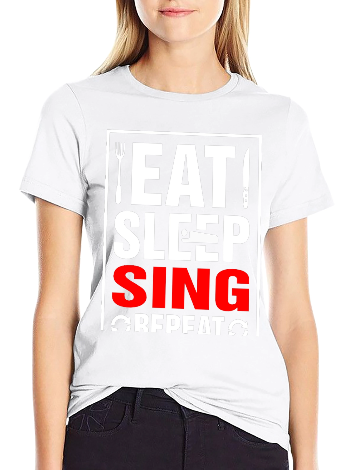 Eat Sleep Sing Repeat Graphic Tee
