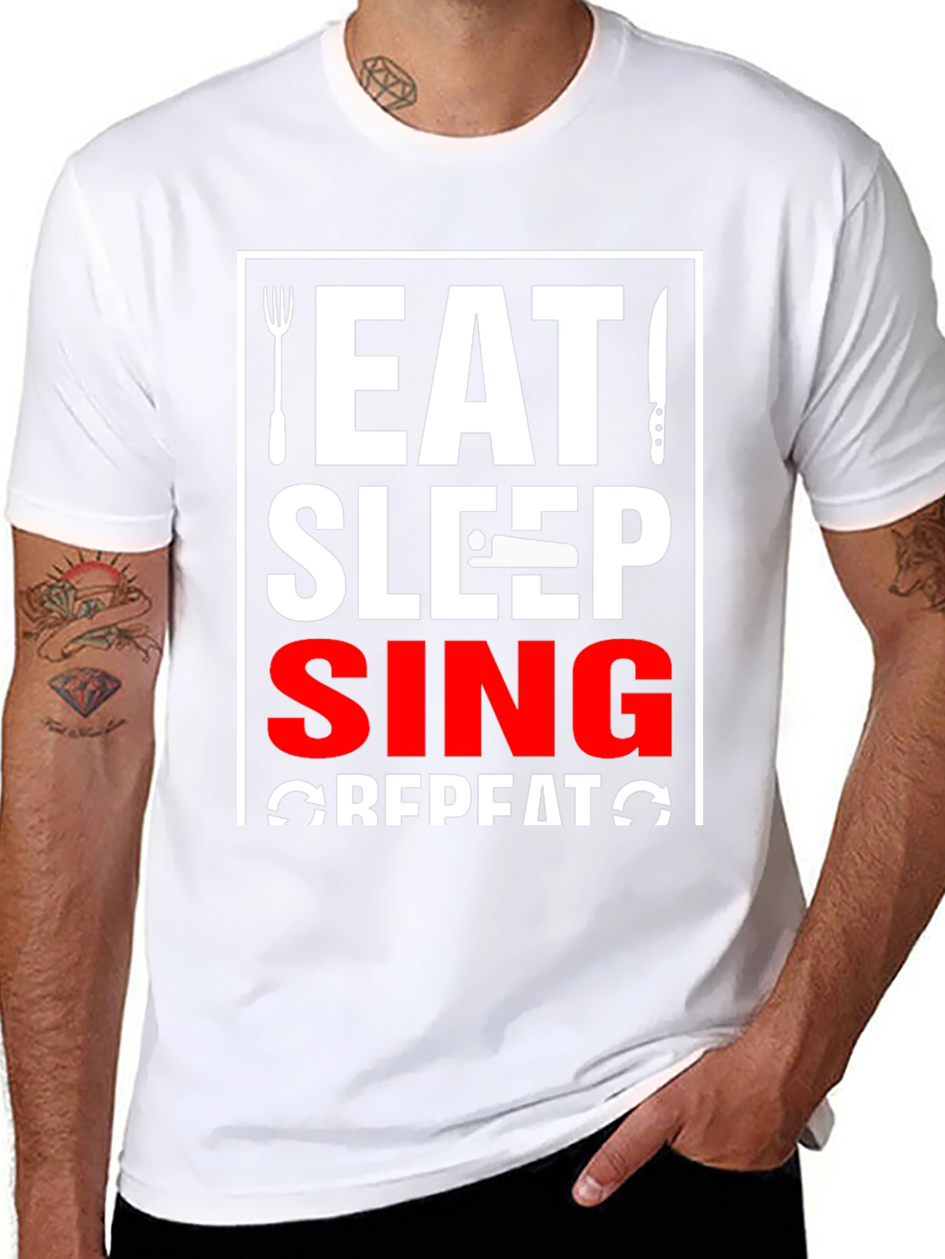 Eat Sleep Sing Repeat Graphic Tee