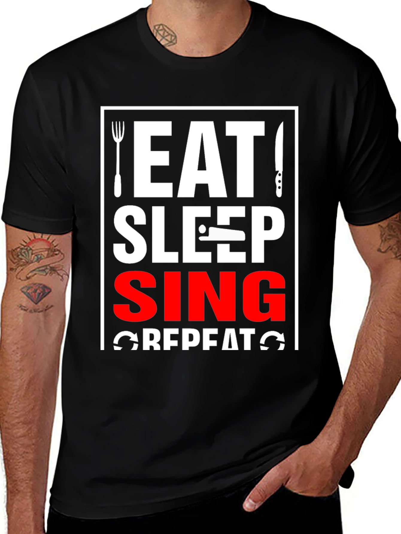 Eat Sleep Sing Repeat Graphic Tee