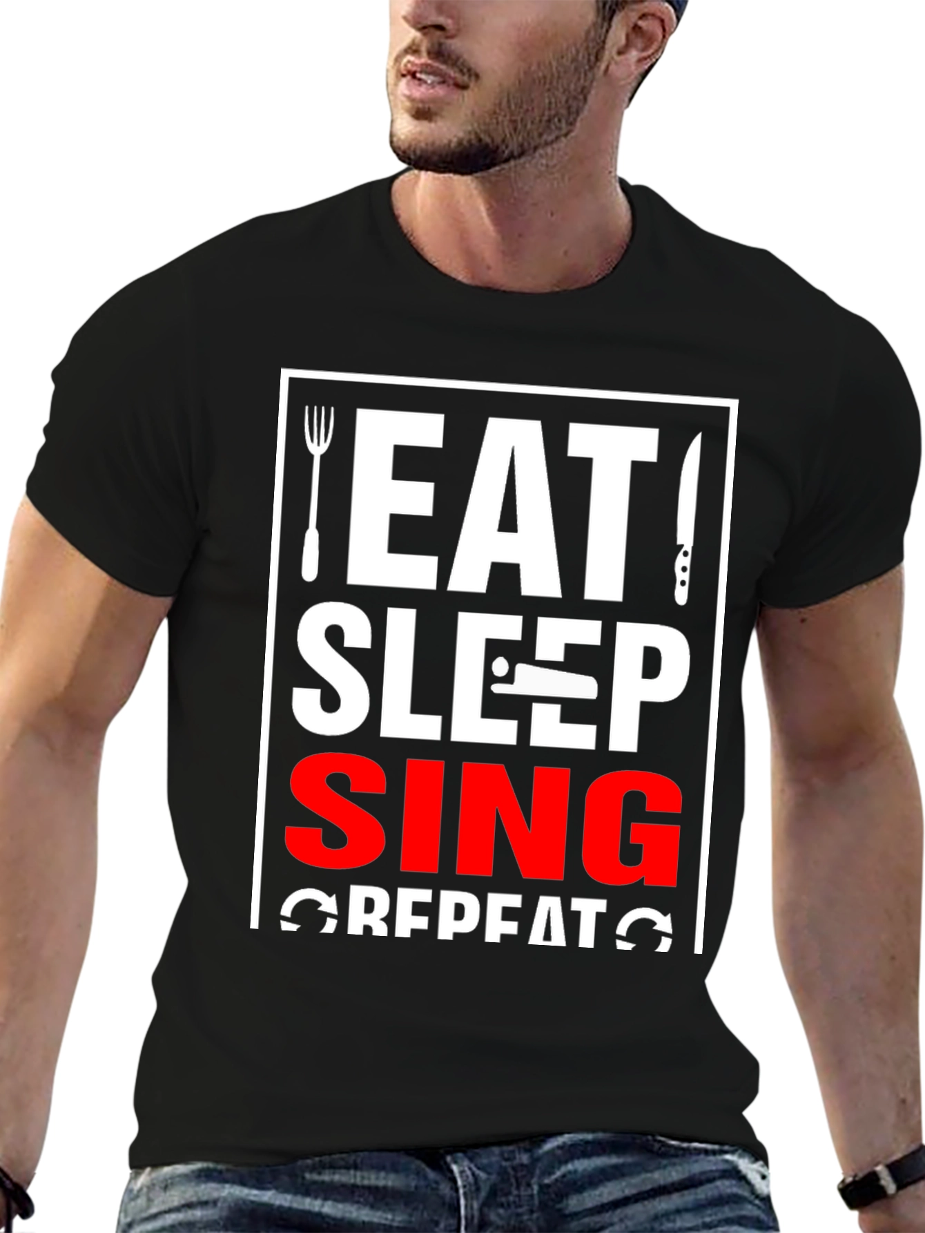 Eat Sleep Sing Repeat Graphic Tee