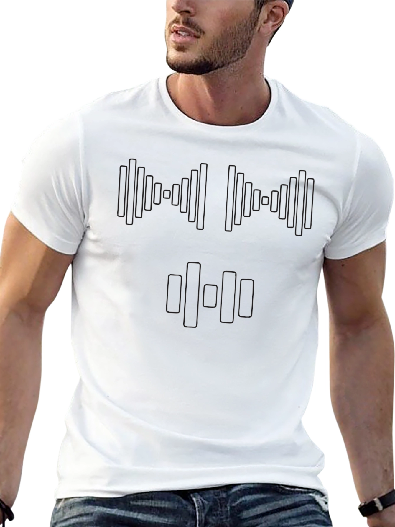 Modern Black T-Shirt with Geometric Graphic