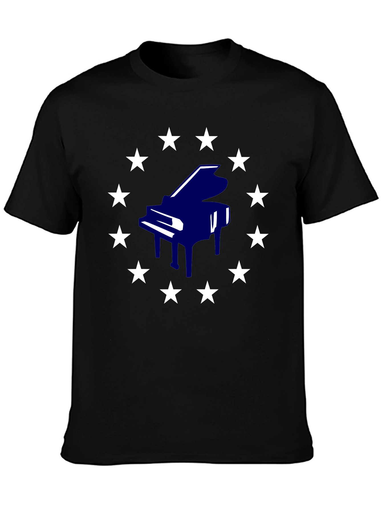 Piano Stars Black T-Shirt
