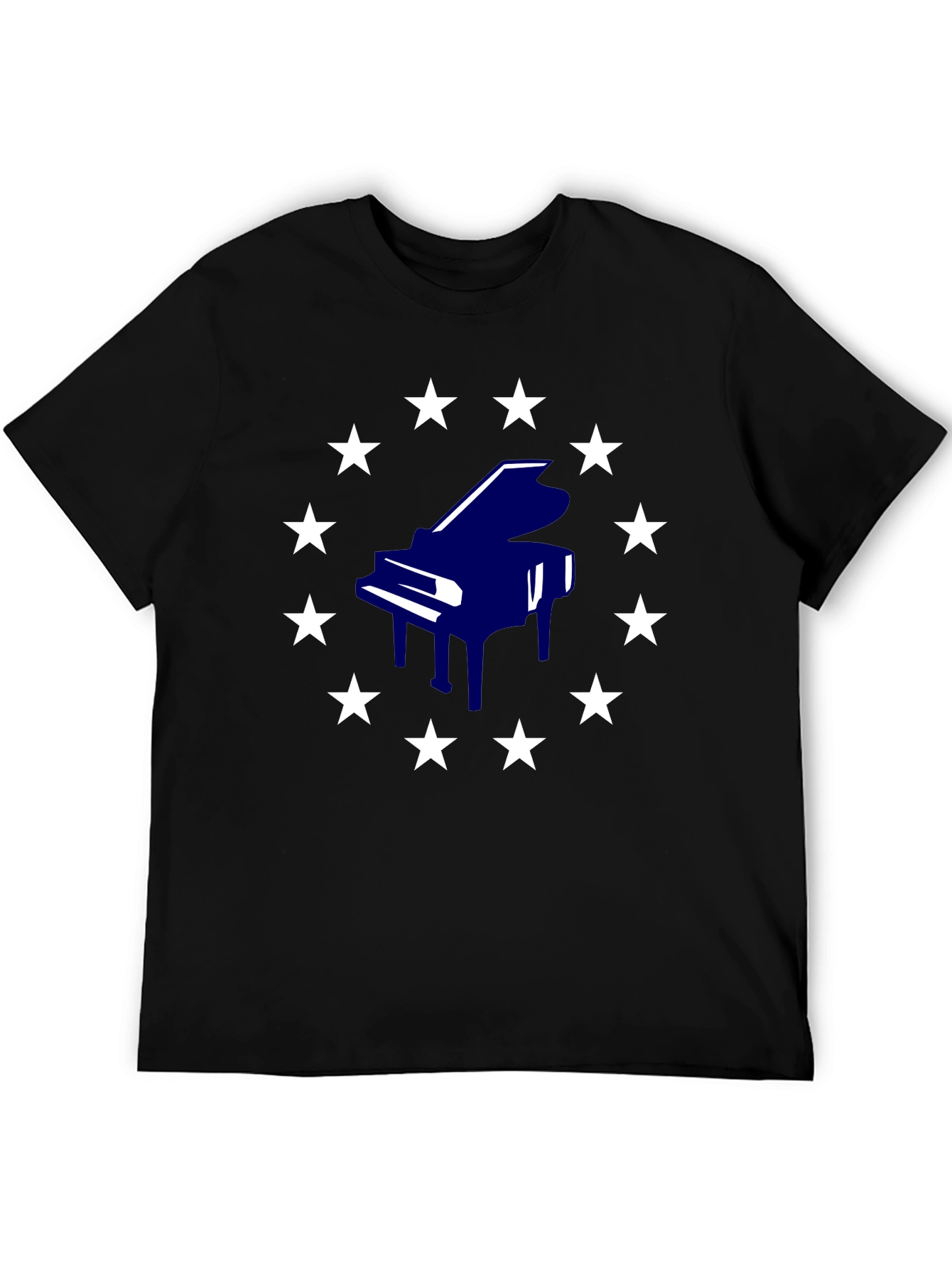 Piano Stars Black T-Shirt