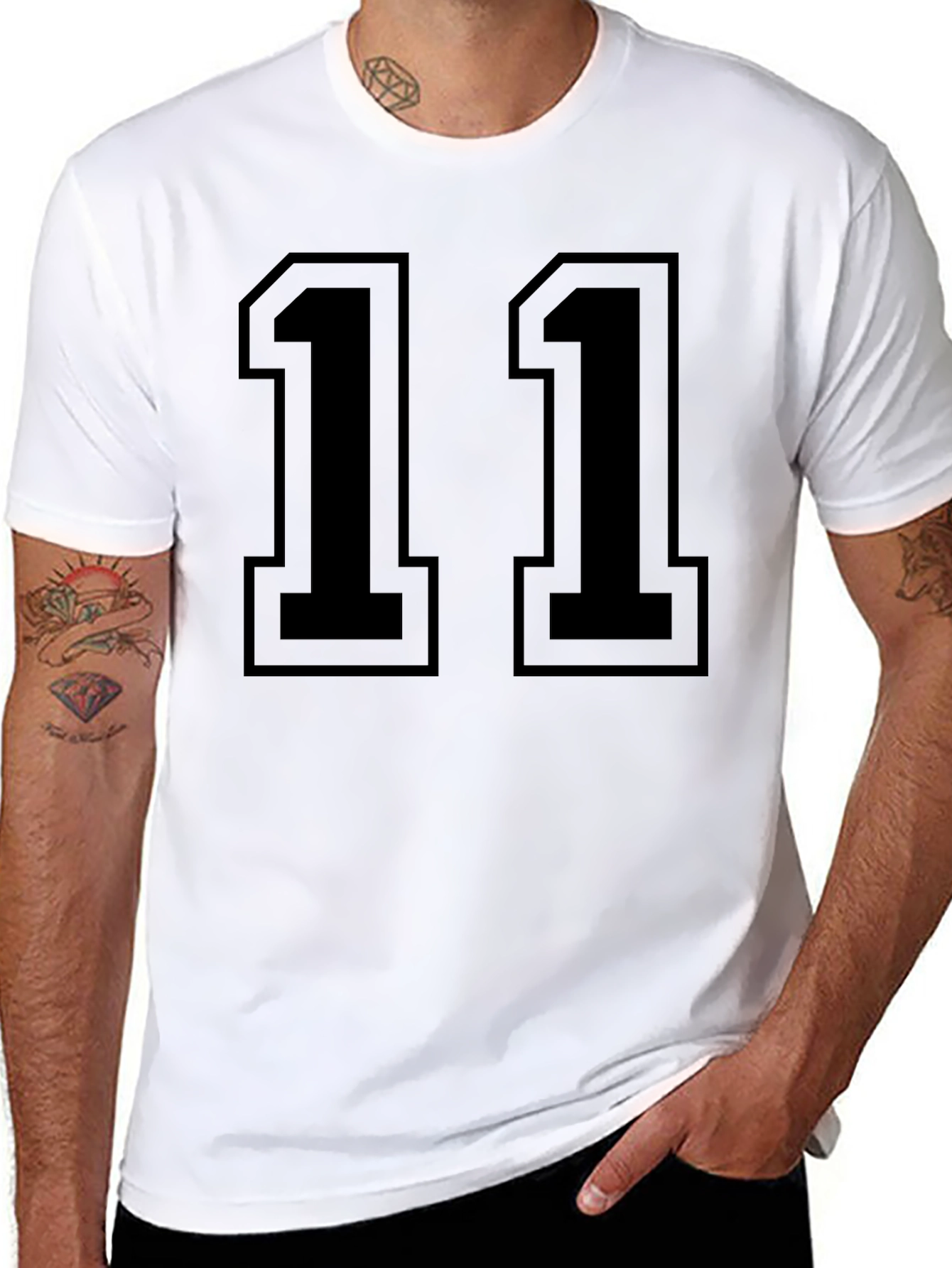 Black Jersey Number 11 Graphic T-Shirt