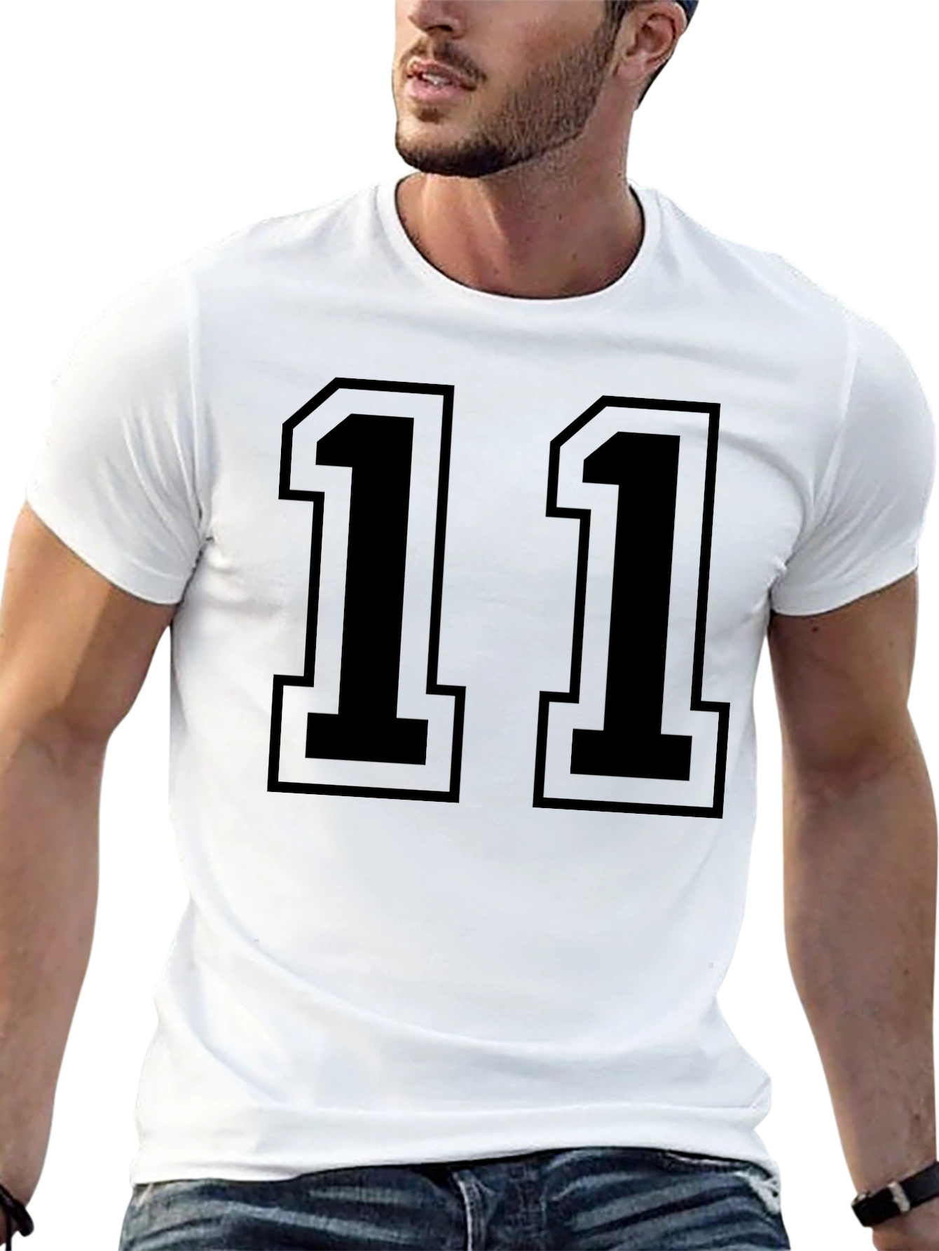 Black Jersey Number 11 Graphic T-Shirt