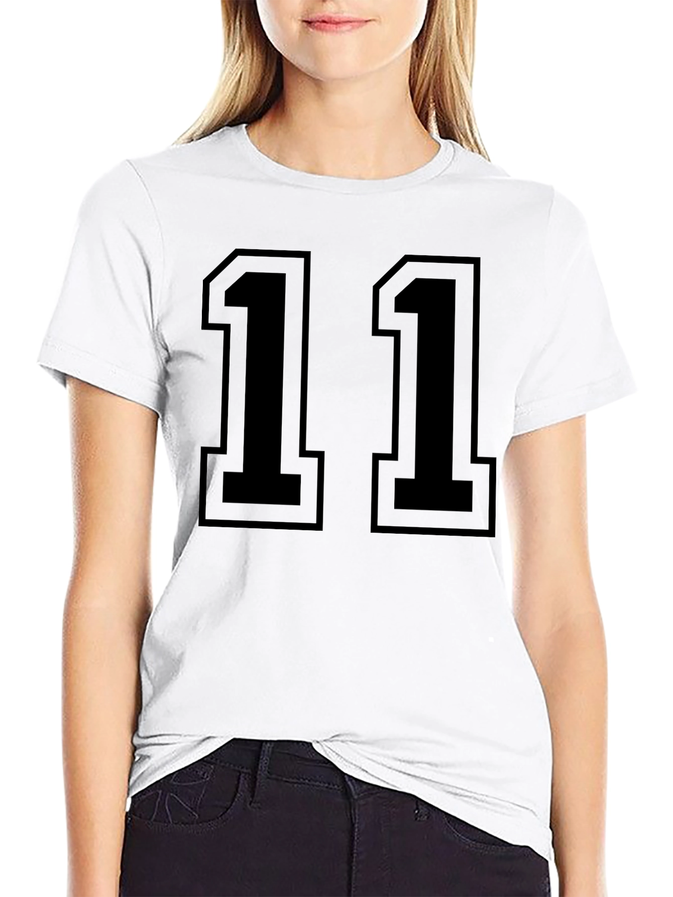 Black Jersey Number 11 Graphic T-Shirt