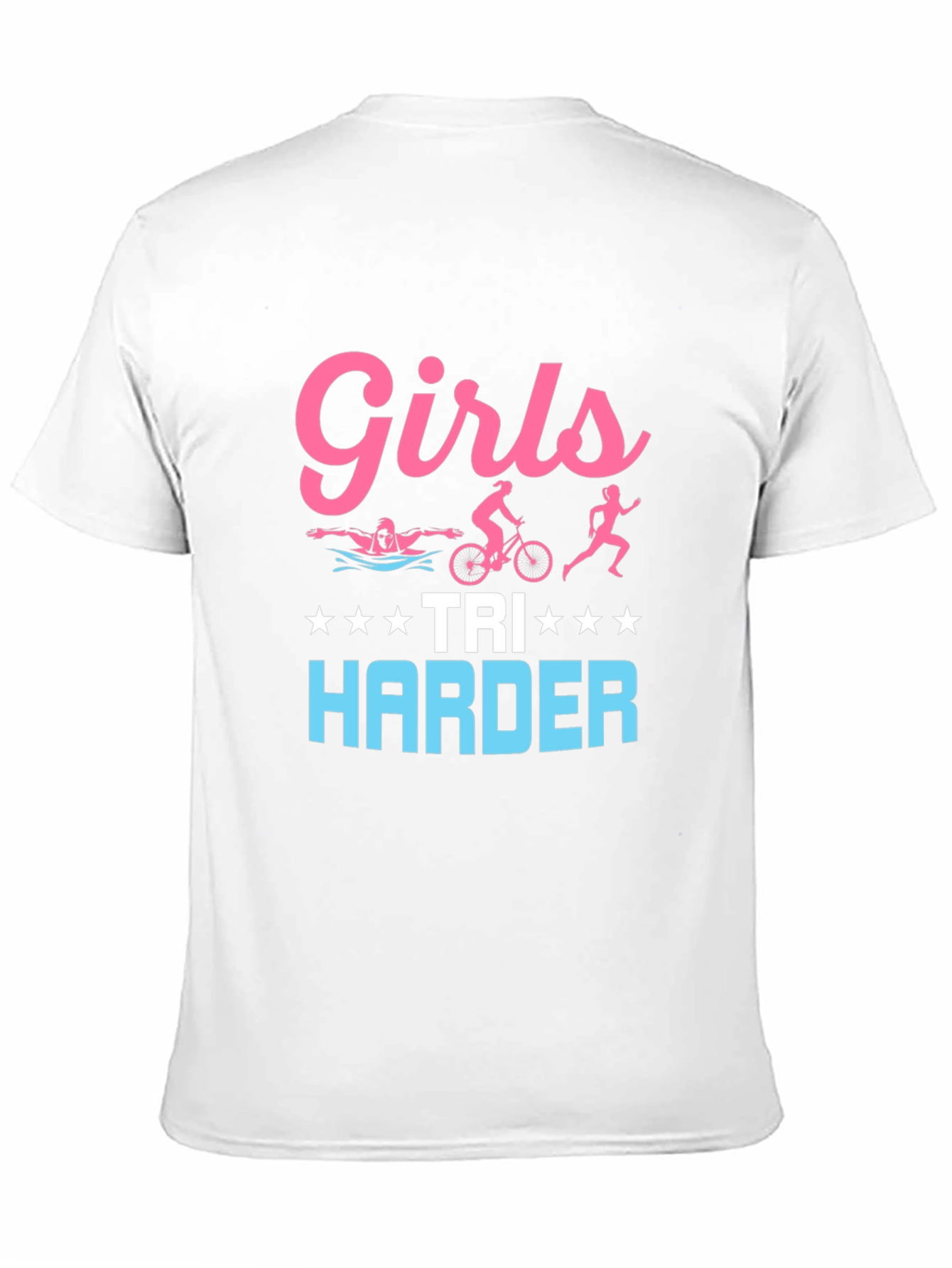 Girls Tri Harder Triathlon T-Shirt - Black