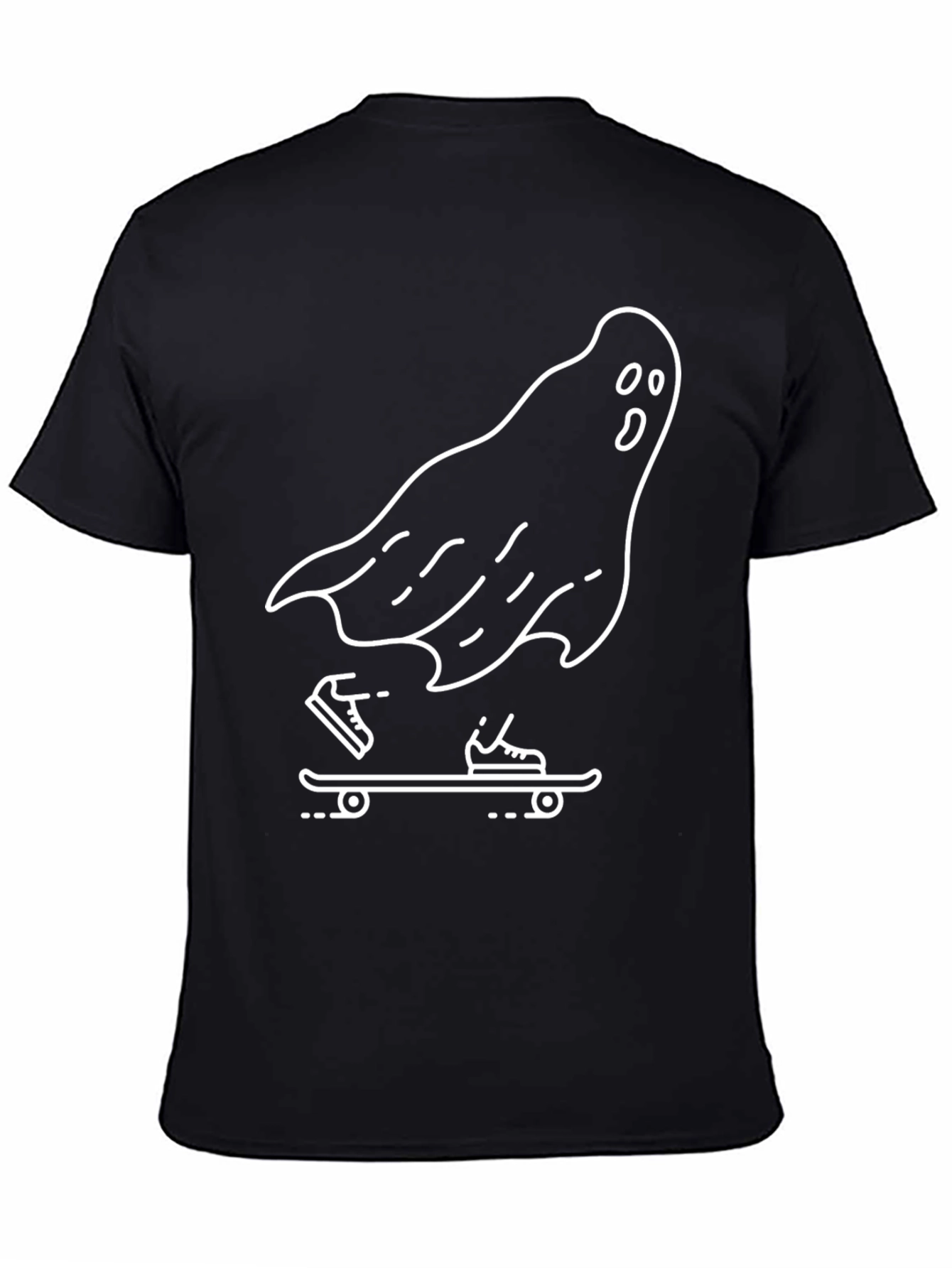 Ghost Skateboarder Graphic Tee - Black