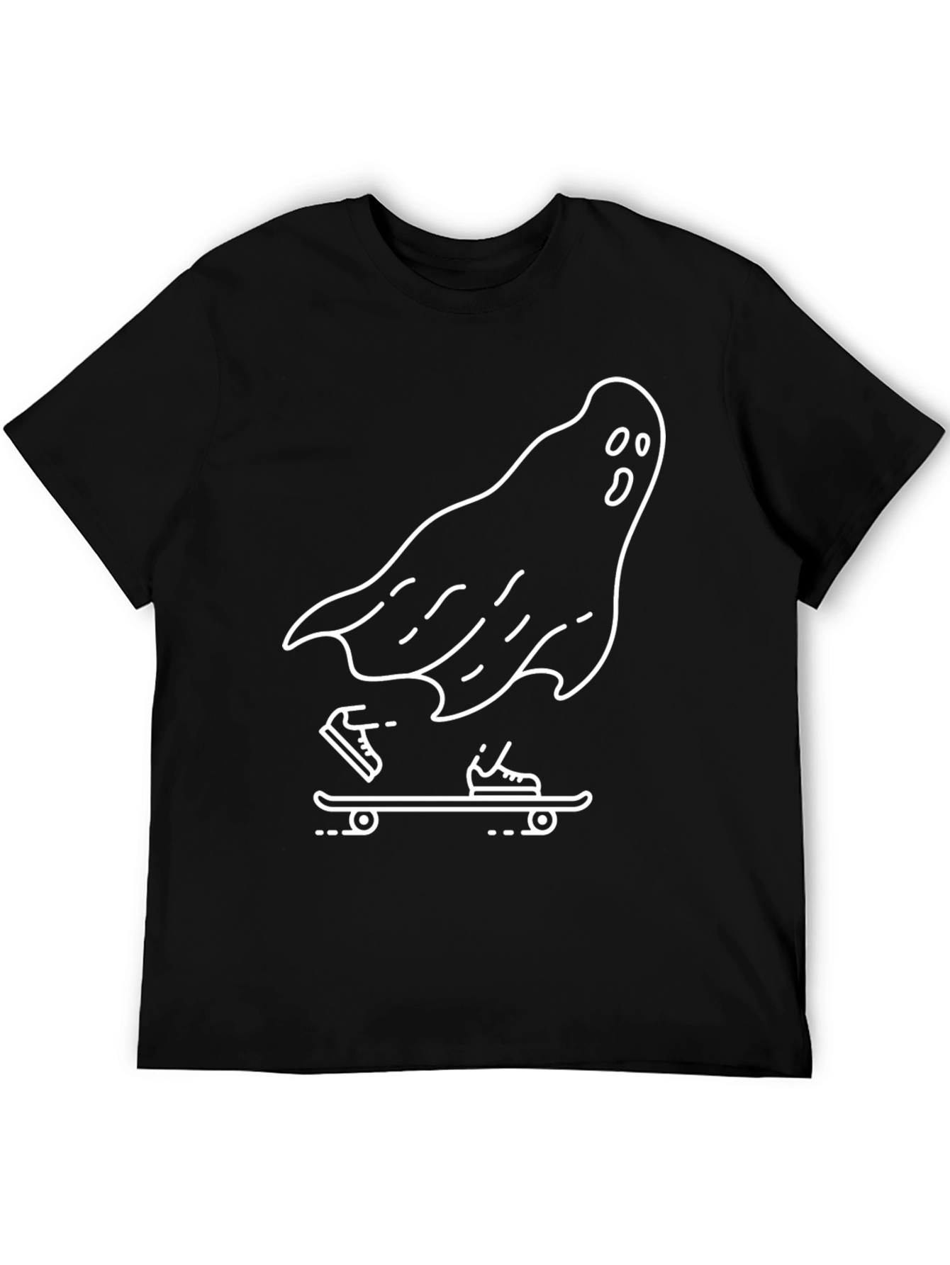 Ghost Skateboarder Graphic Tee - Black