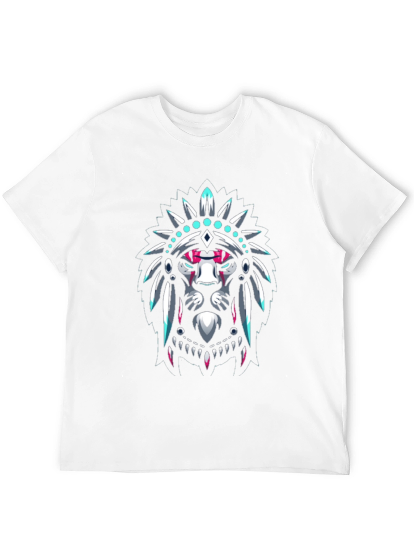 Lion Headdress Graphic Black T-Shirt