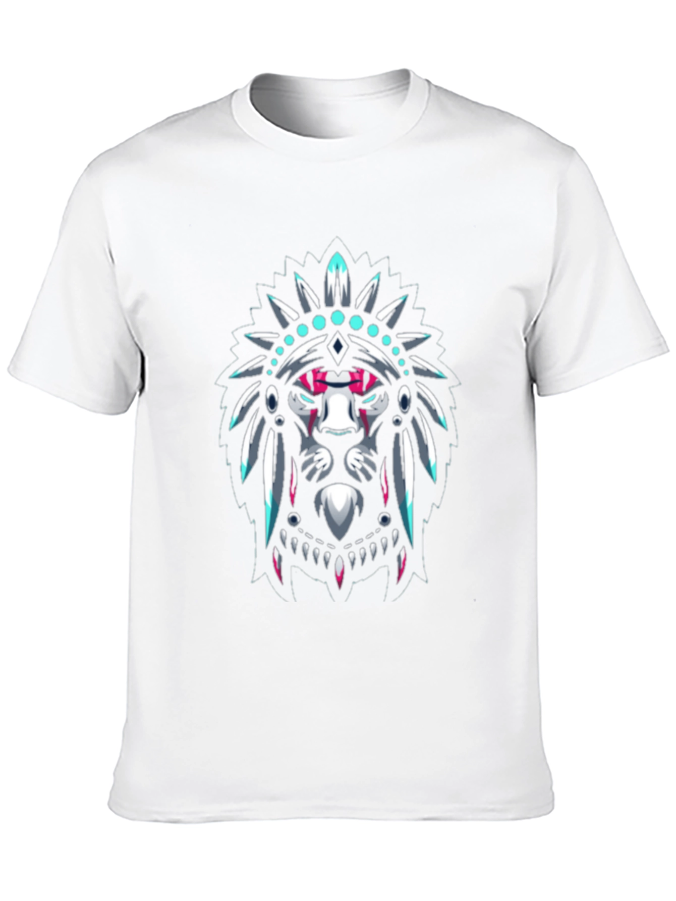 Lion Headdress Graphic Black T-Shirt
