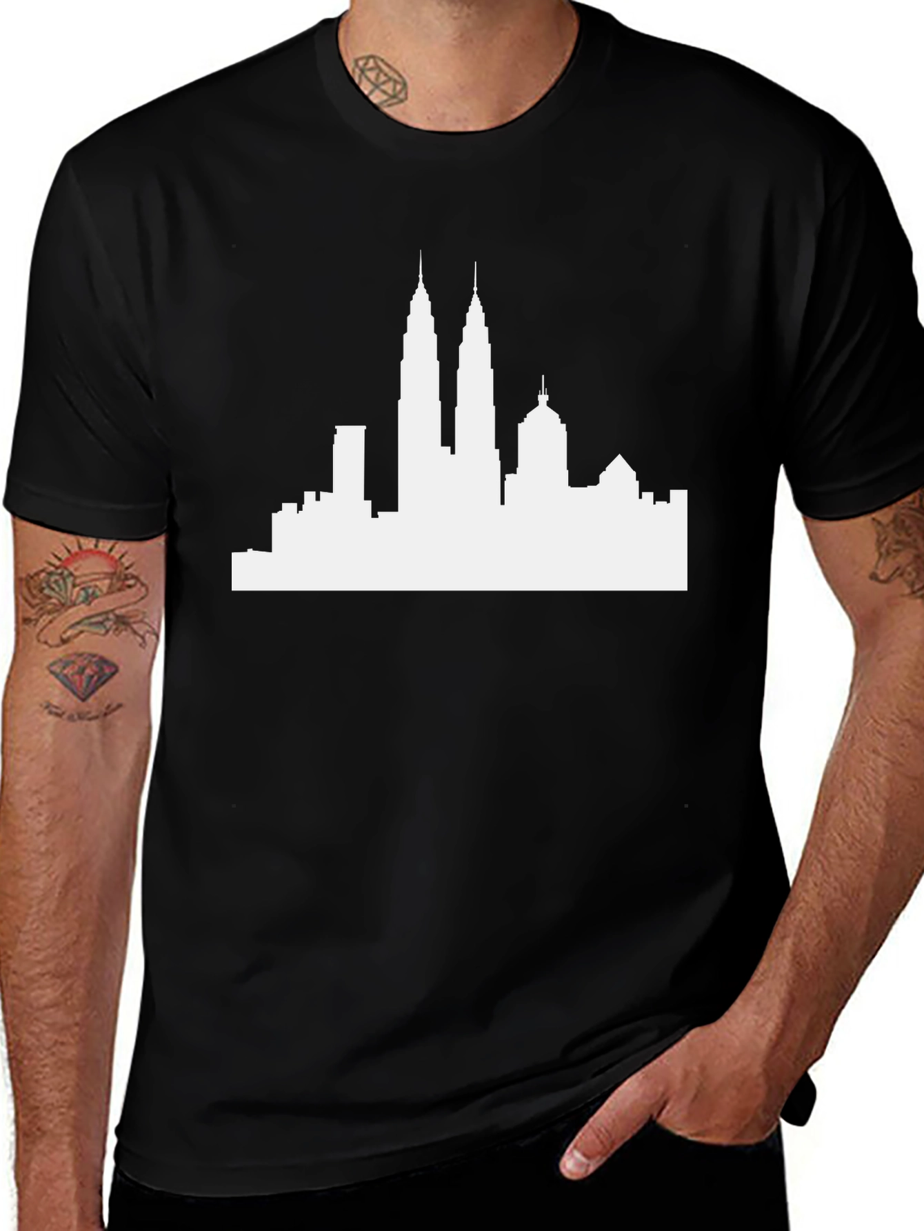 Cityscape Graphic Tee - Modern Silhouette Shirt