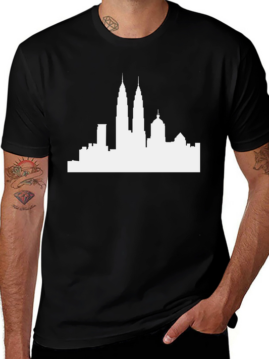Cityscape Graphic Tee - Modern Silhouette Shirt